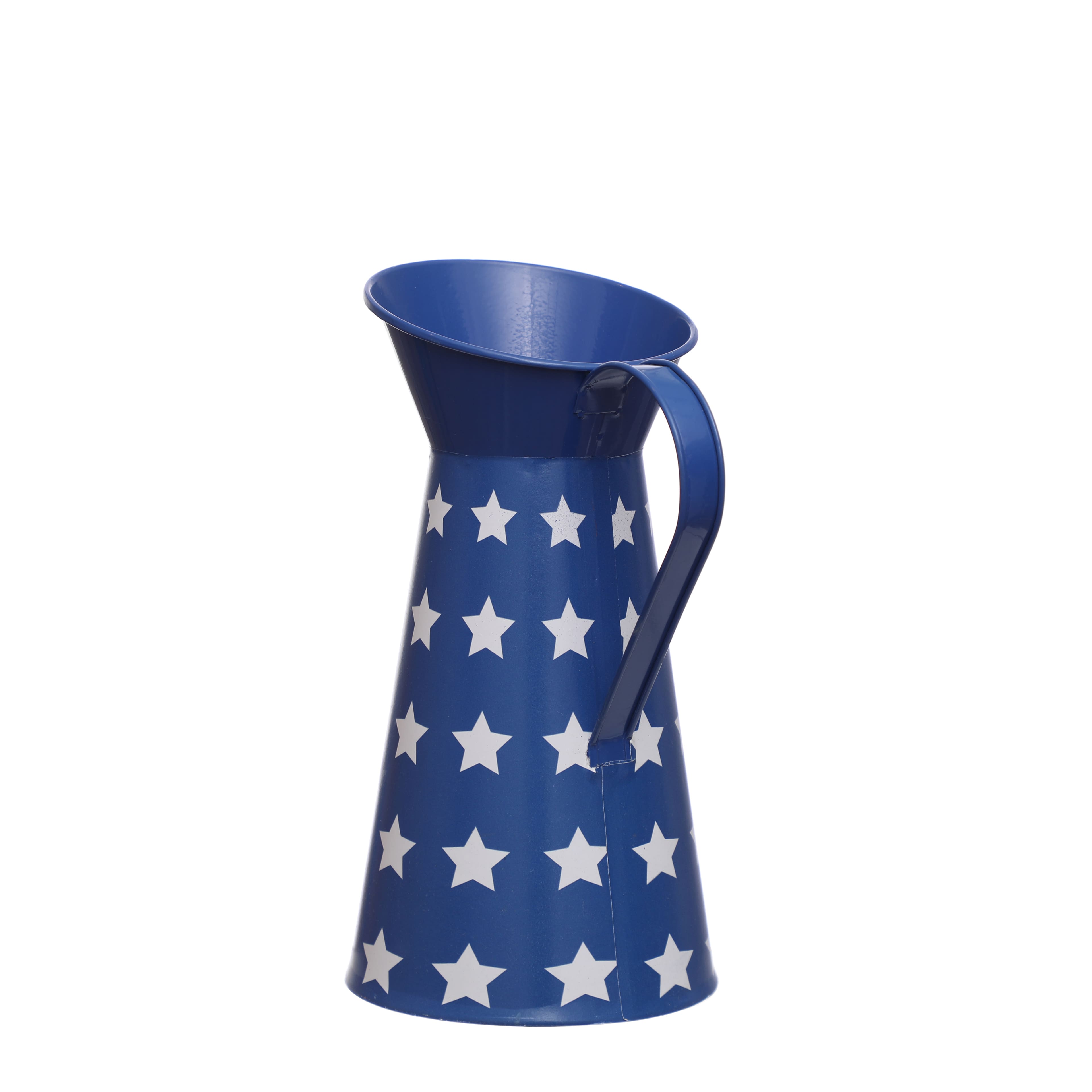 10.5&#x22; Blue &#x26; White Patriotic Stars Metal Pitcher by Celebrate It&#x2122;