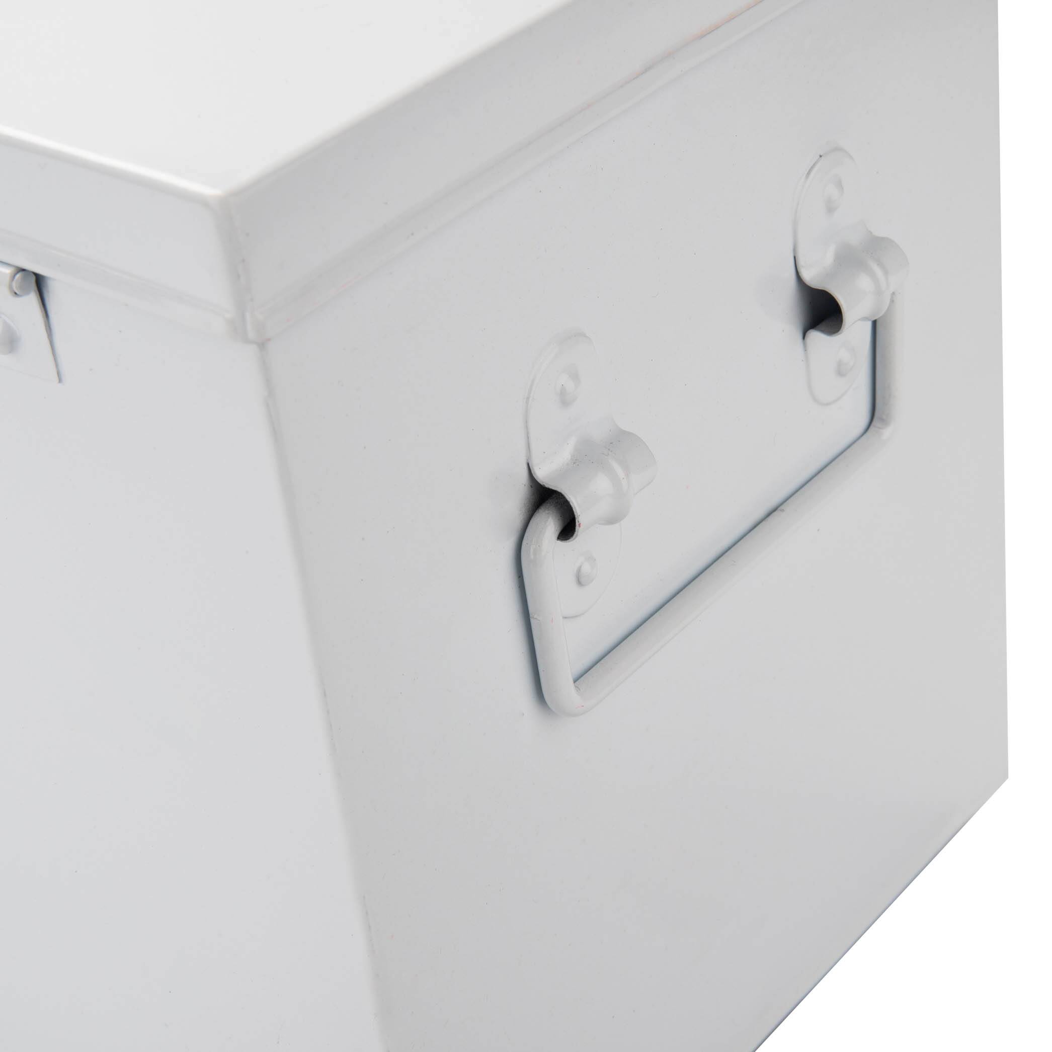 Mind Reader White Large First Aid Kit Box With Detachable Tray & Top Handles