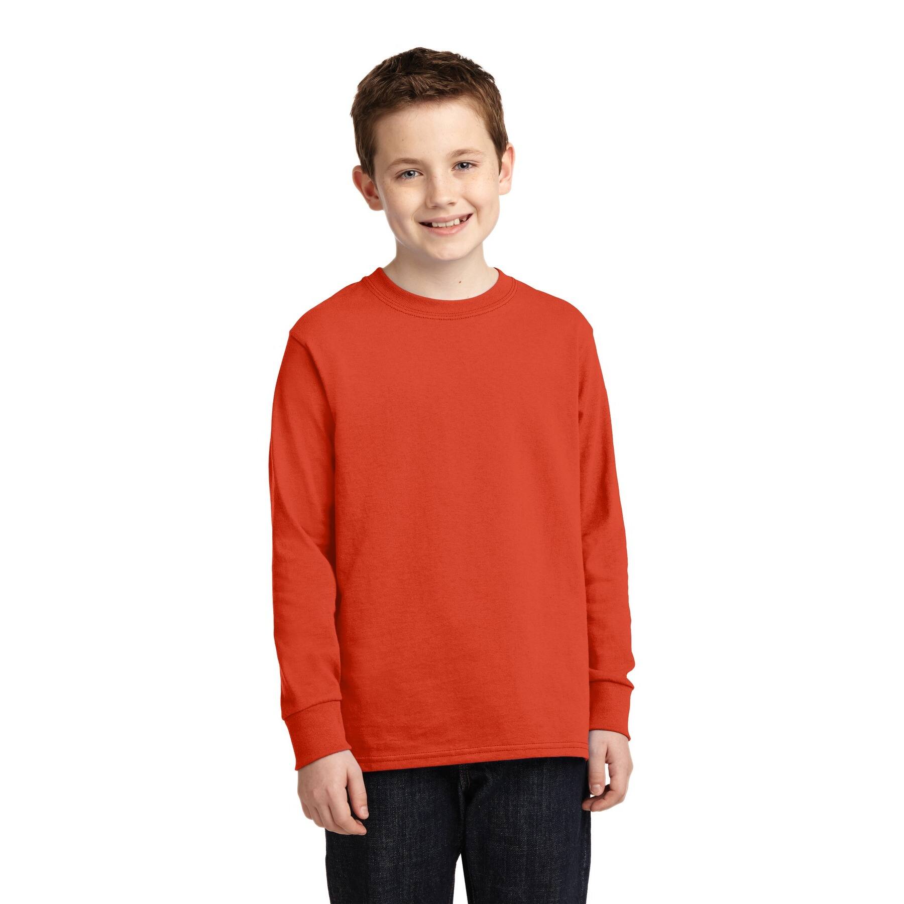 Port & Company® Youth Long Sleeve Core Cotton T-Shirt