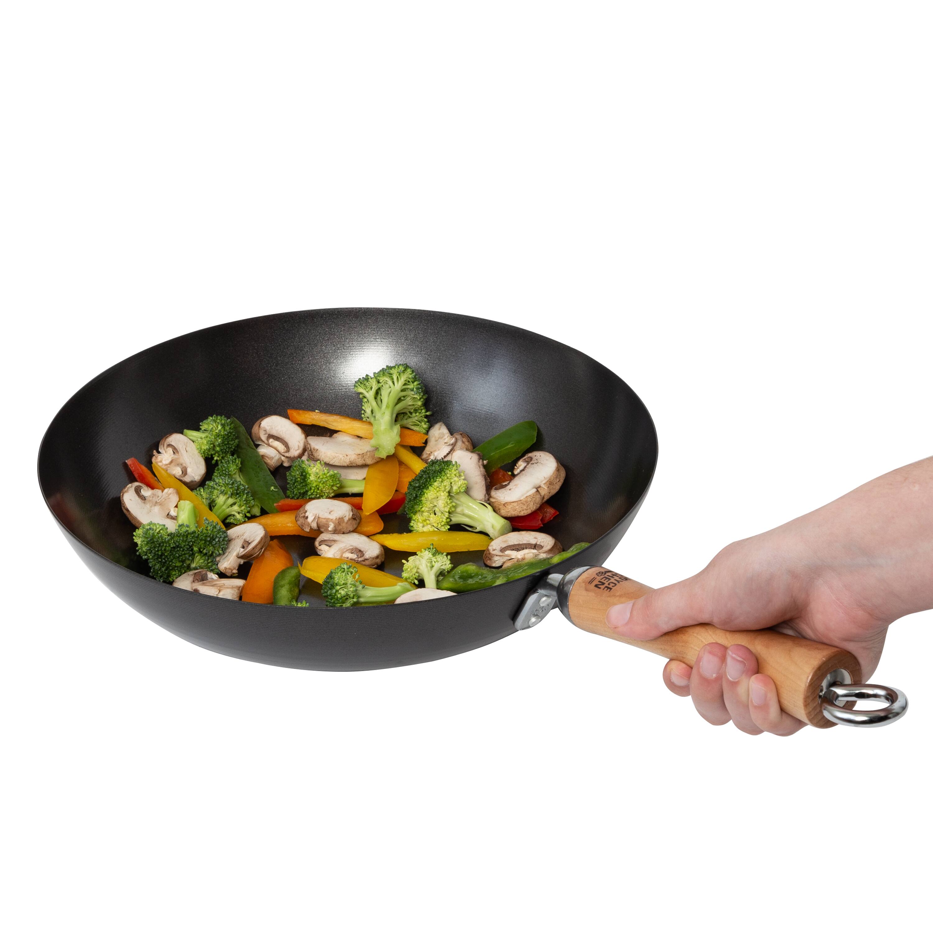 Joyce Chen 12&#x22; Carbon Steel Nonstick Stir Fry Pan with Birch Handle