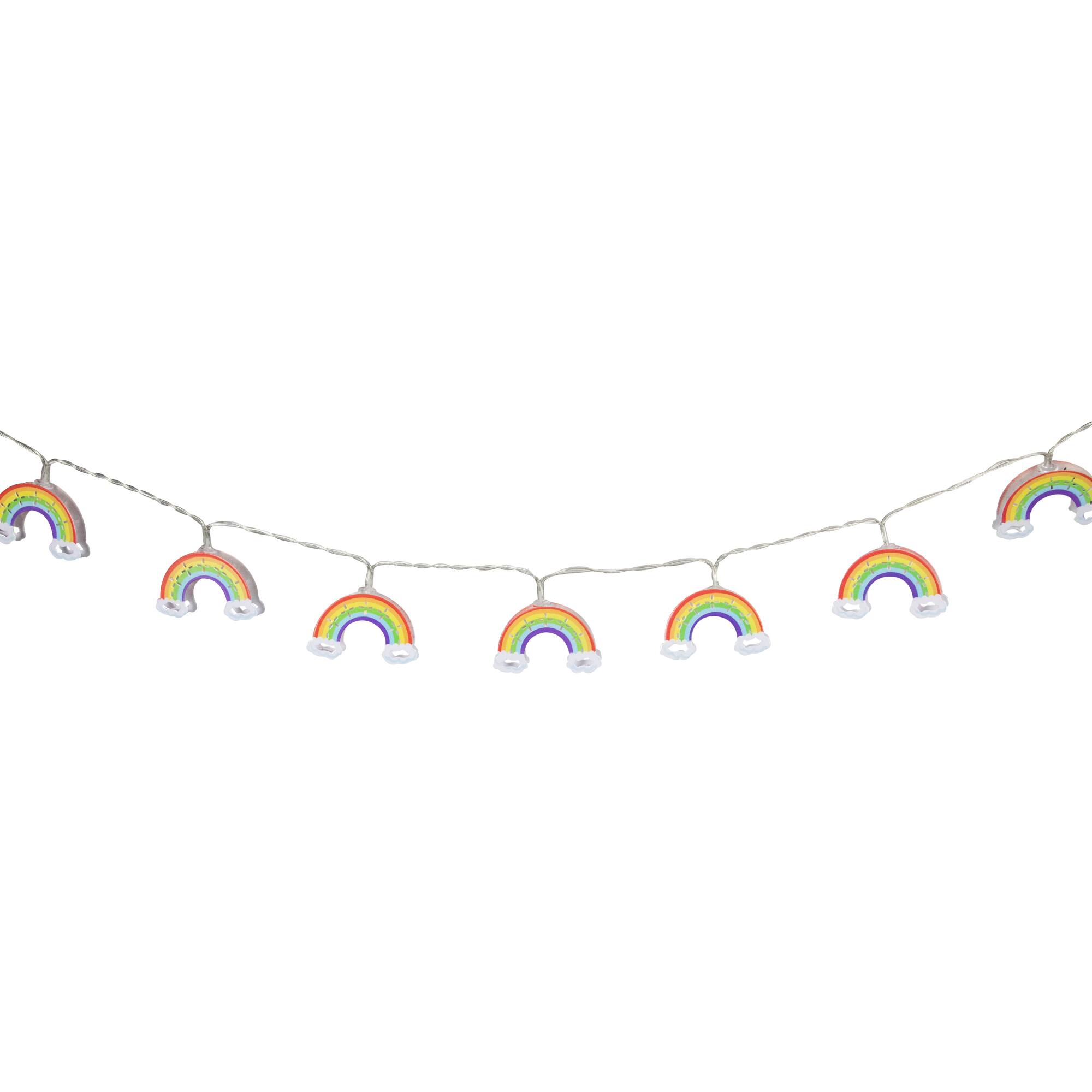 10ct. LED Warm White Rainbow Christmas String Lights with Clear Wire