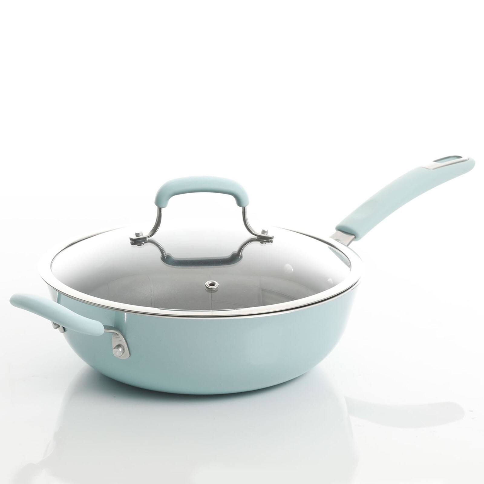 Kenmore Andover Aluminum Cookware Set 10 Piece - Glacier Blue