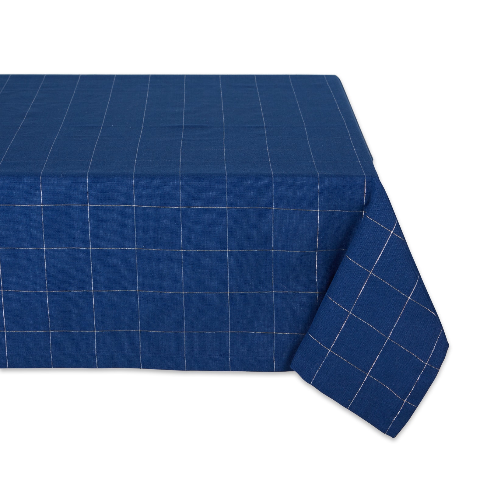 Blue Metallic Windowpane Tablecloth 60" x 104"