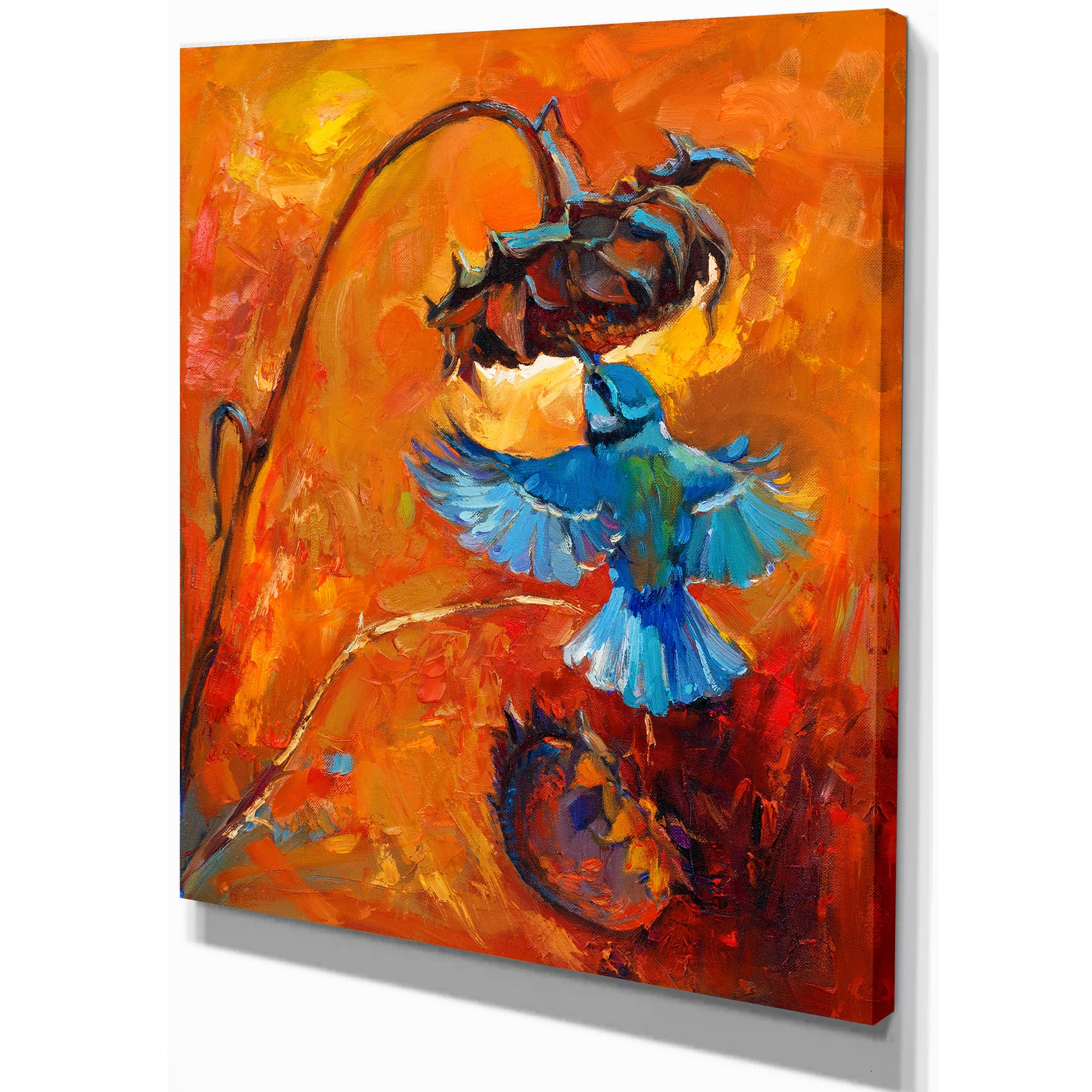 Designart - Hummingbird - Animals Painting Print on Wrapped Canvas