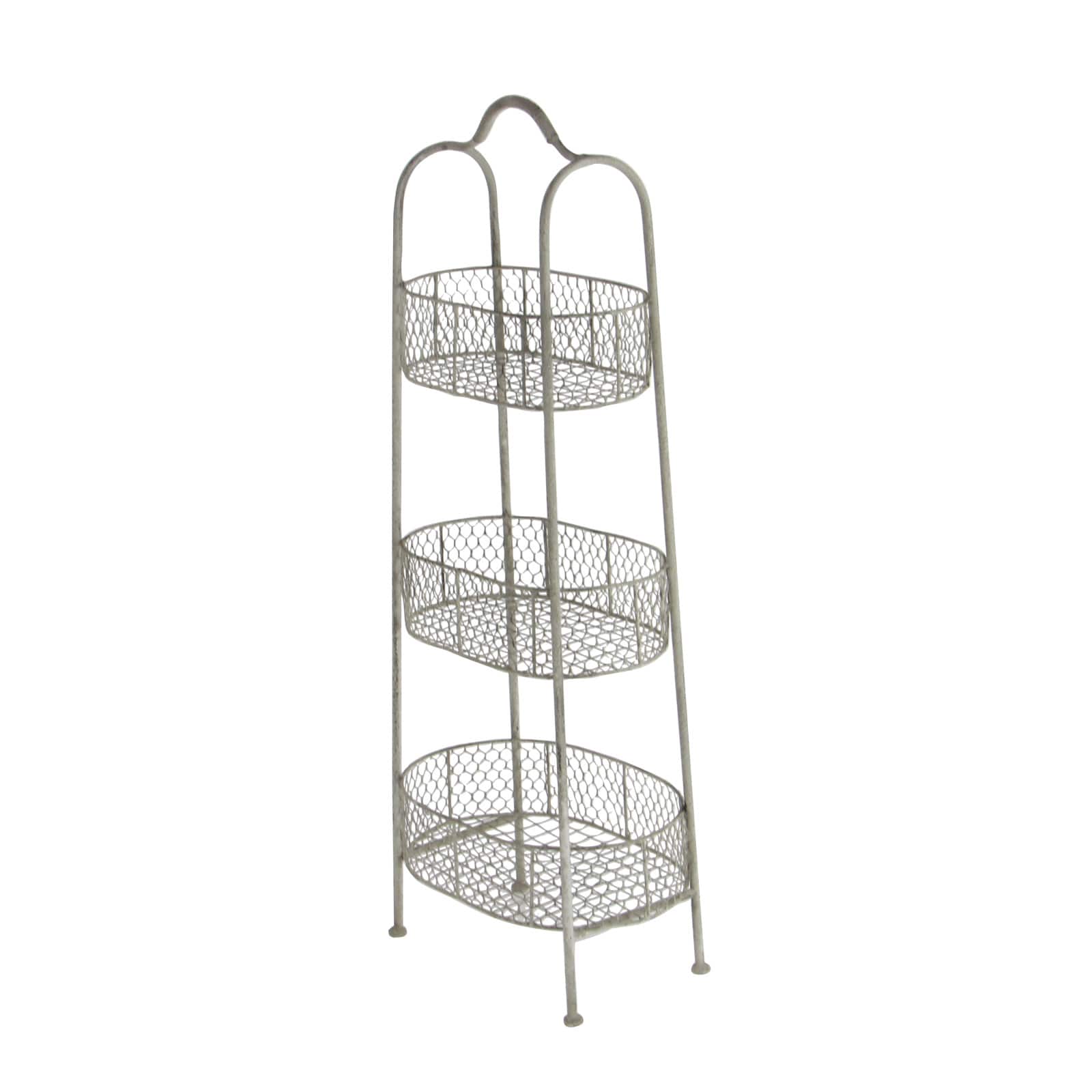 White Iron Farmhouse 3 Tier Tray Stand
