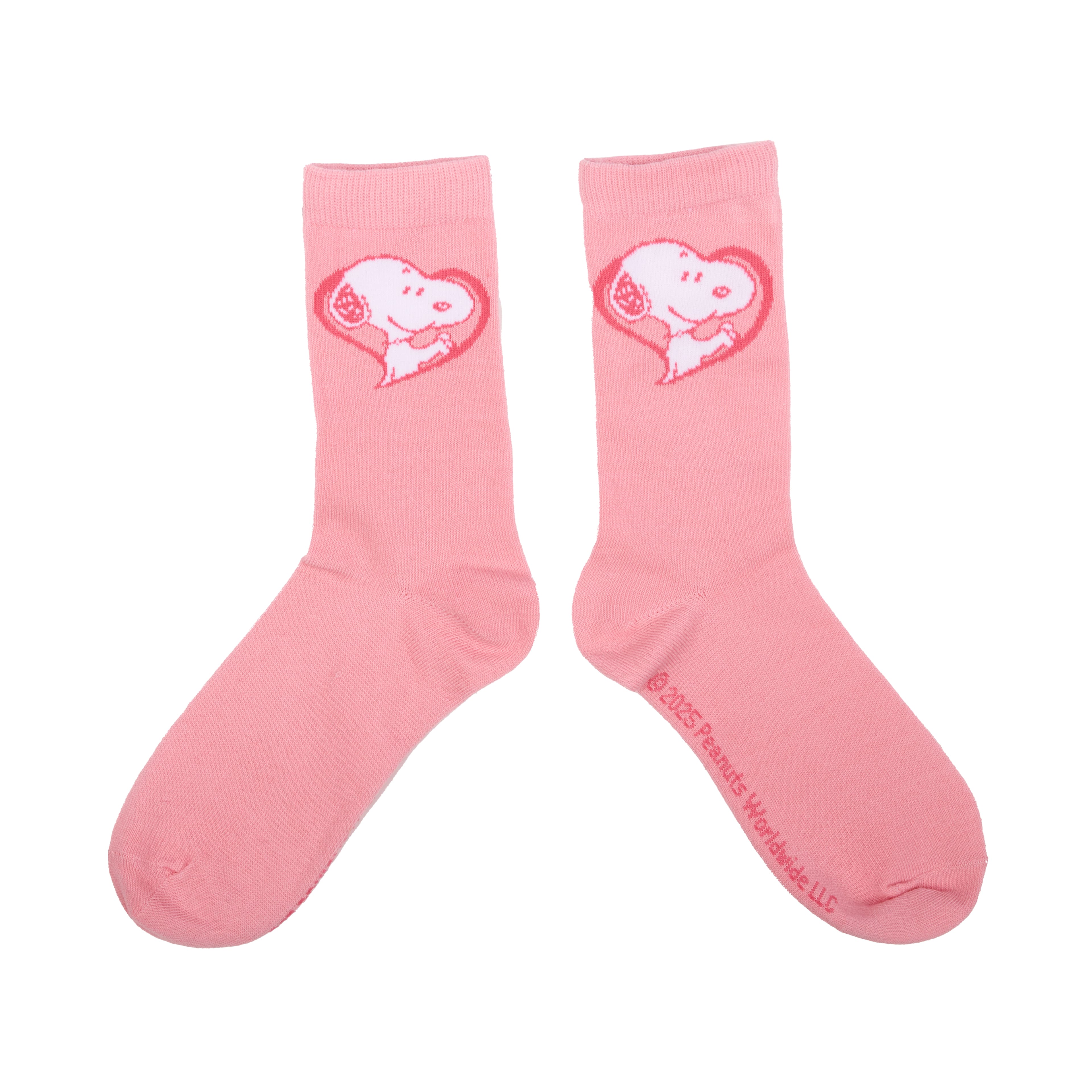 Peanuts&#xAE; Pink Snoopy Crochet 2 Pair Adult Crew Sock Set