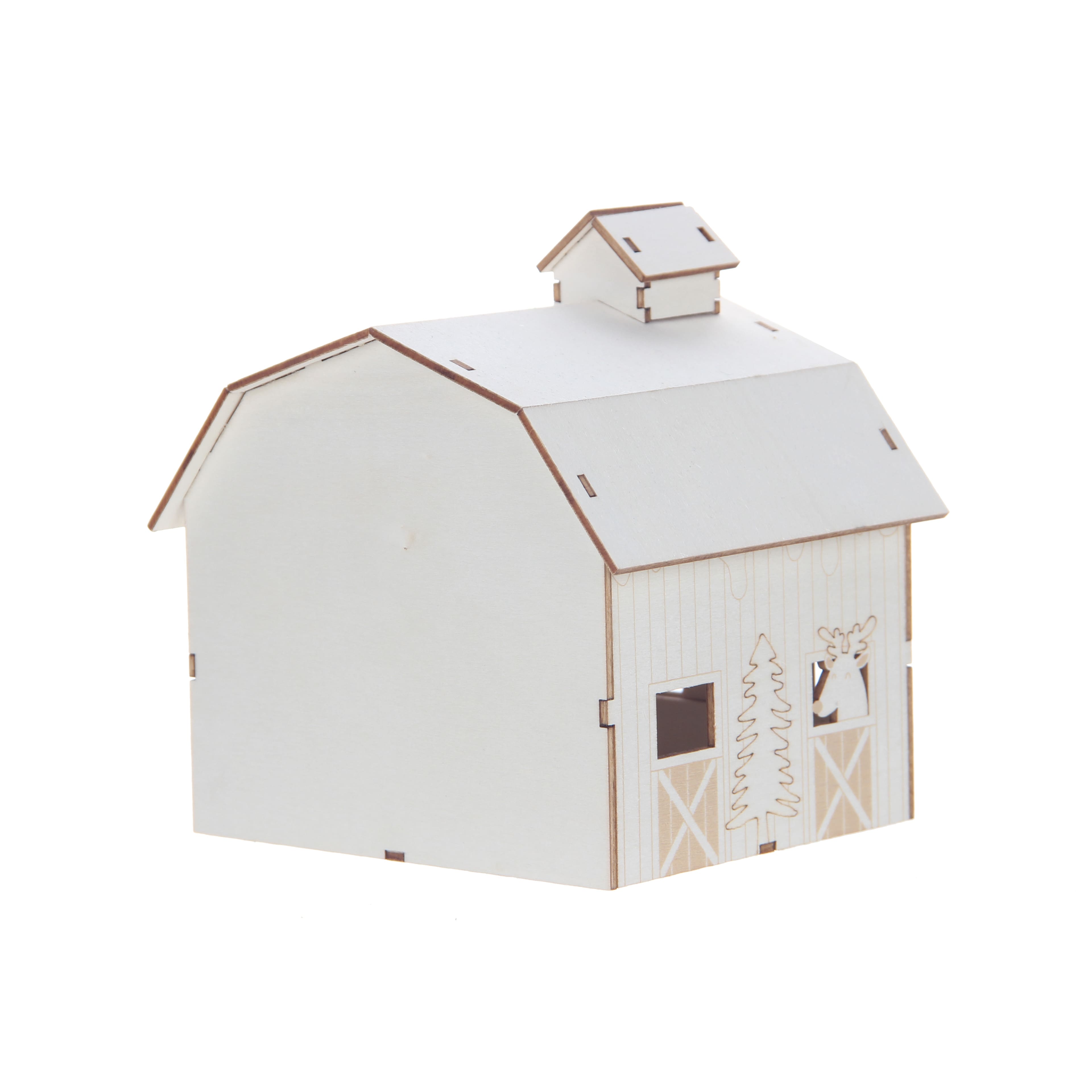 6&#x22; DIY LED Wood Village Barn by Make Market&#xAE;