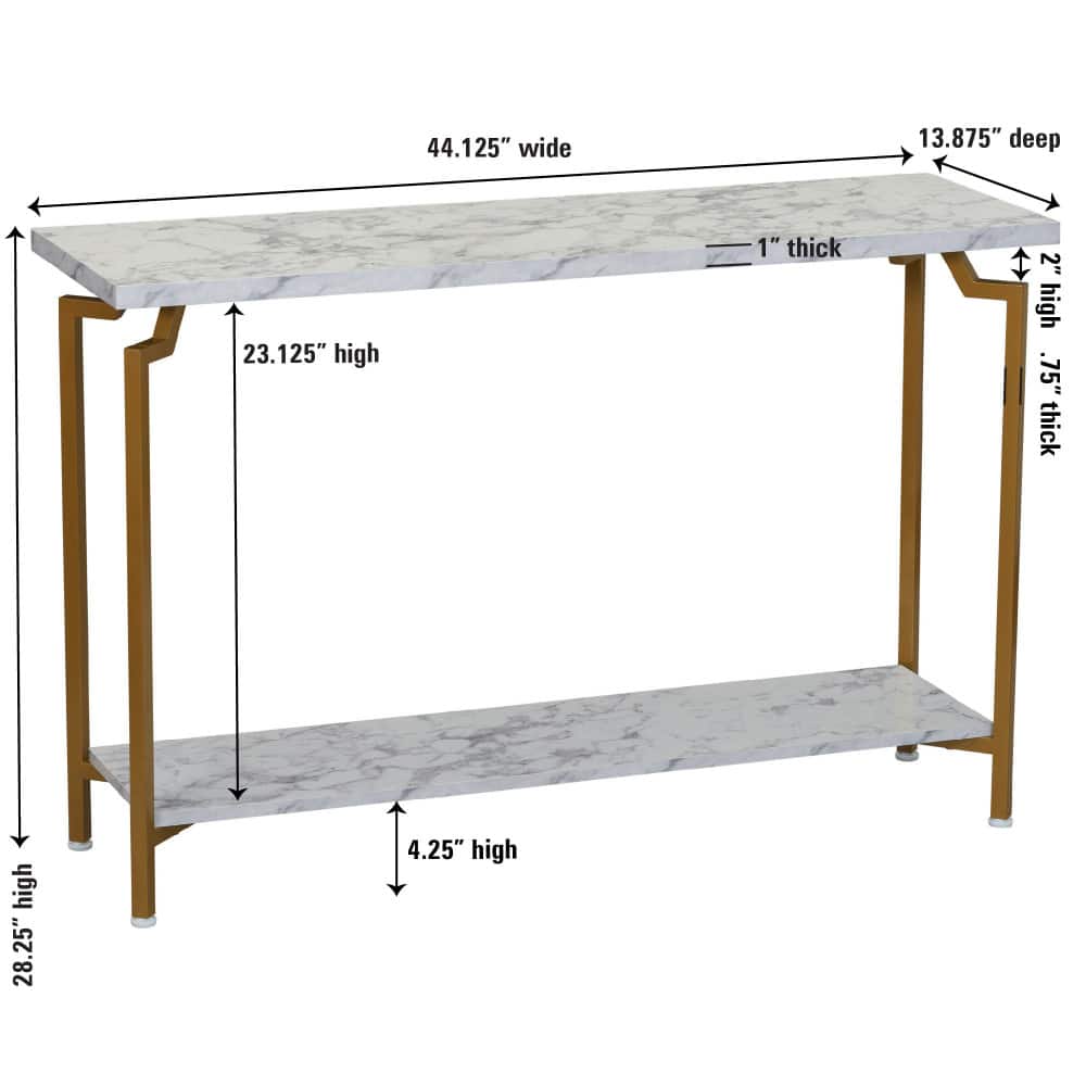 Household Essentials Crown Console 23&#x22; 2-Tier Console Table
