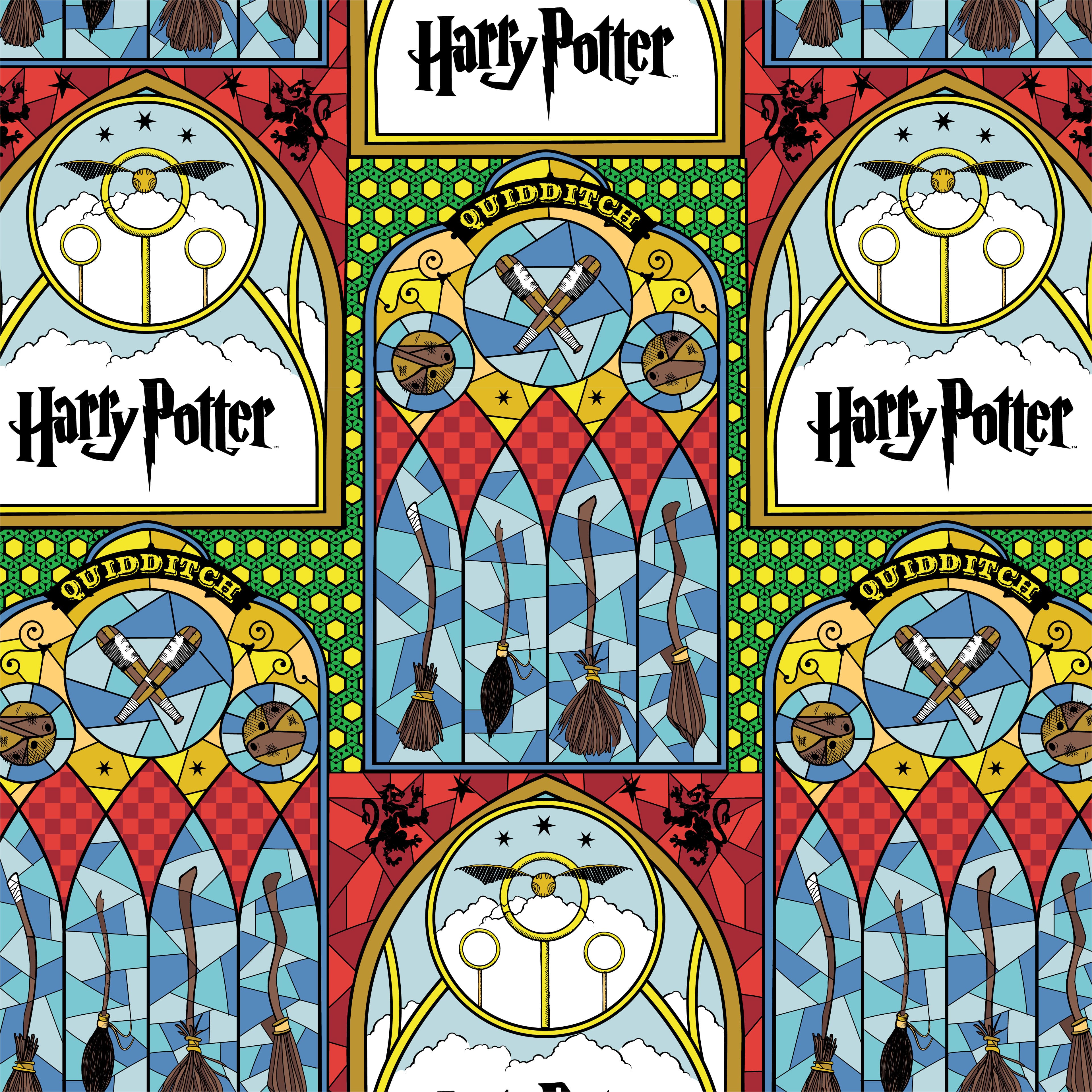 Harry Potter&#x2122; Quidditch&#x2122; Stained Glass Cotton Fabric