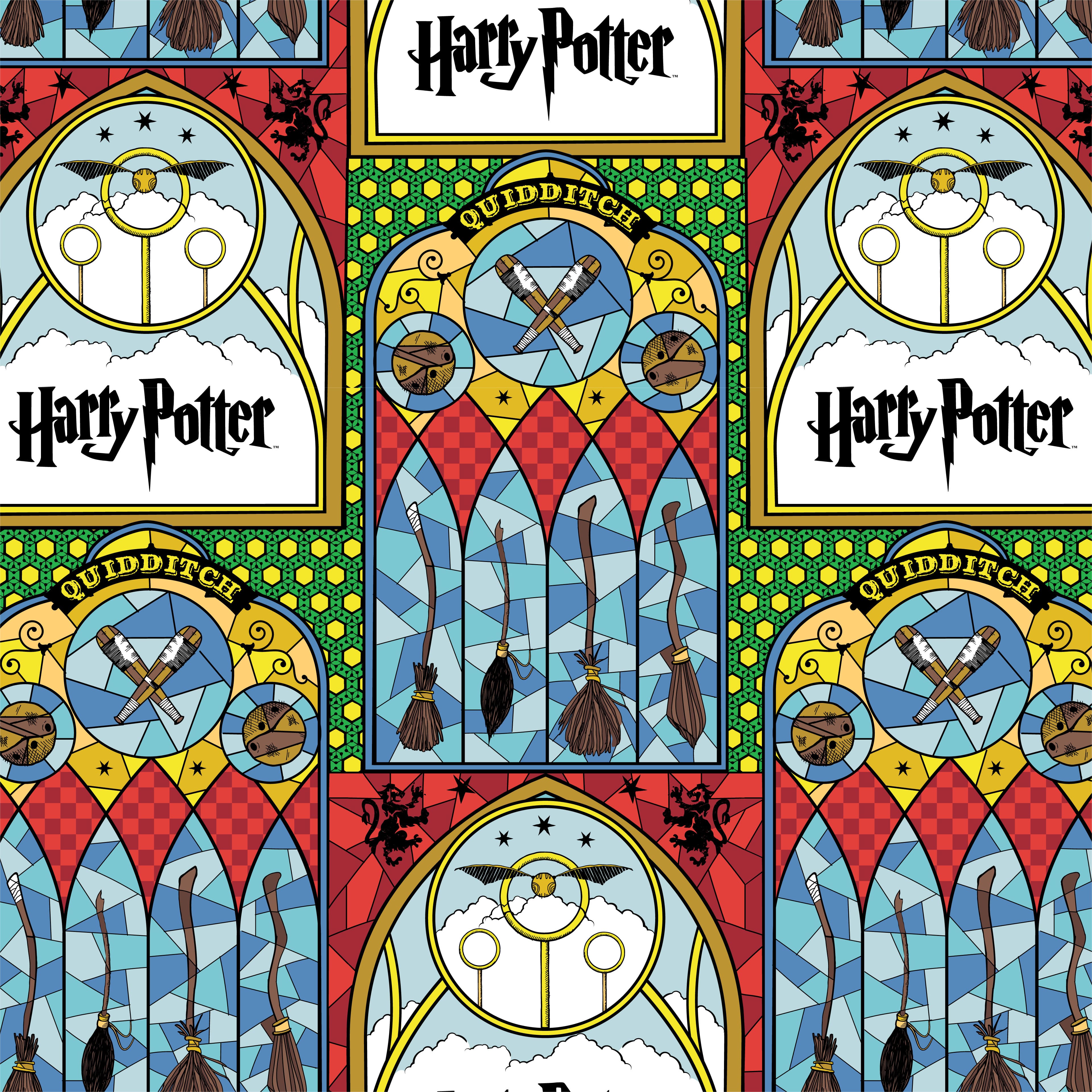 Harry Potter™ Quidditch™ Stained Glass Cotton Fabric