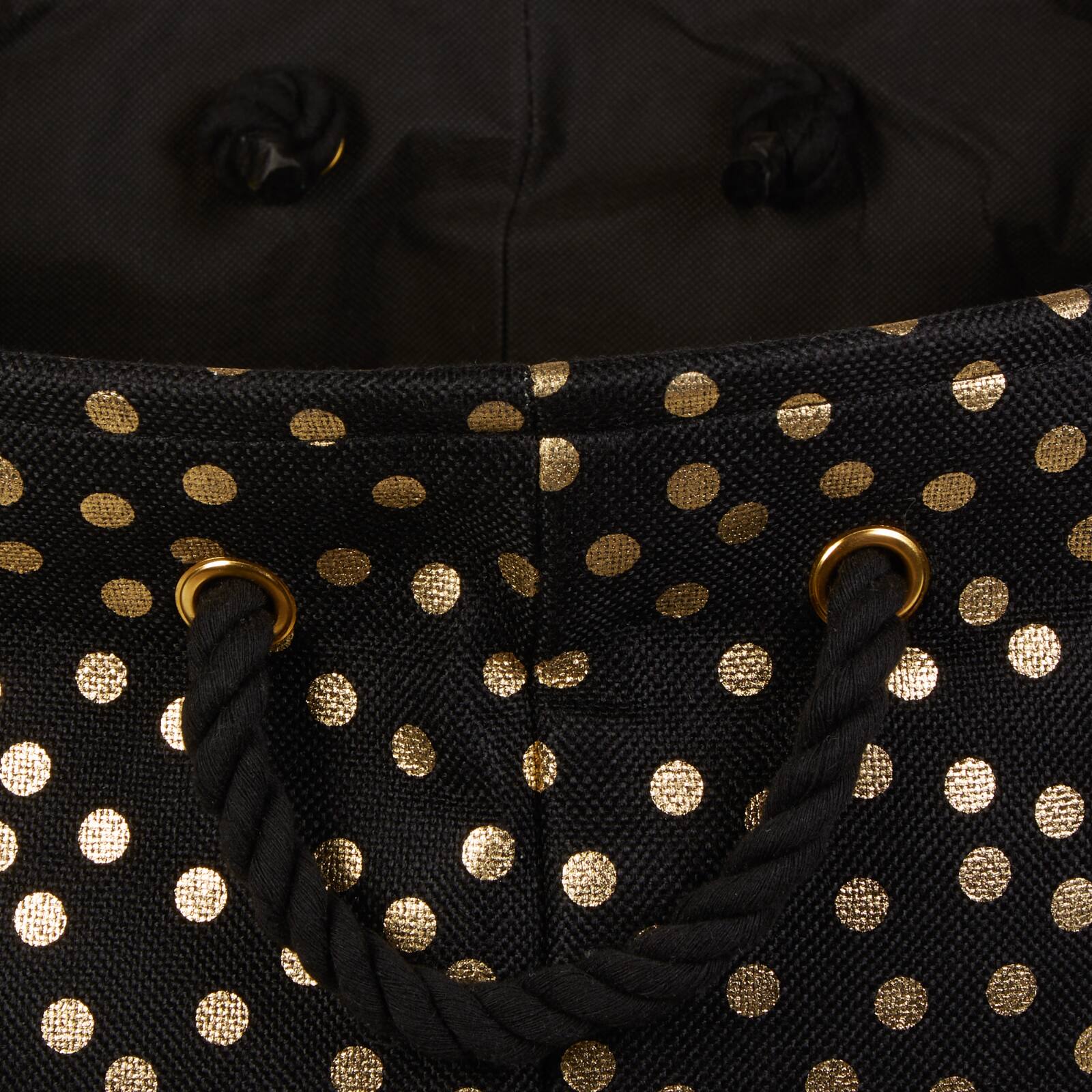 Medium Polyester Rectangle Bin With Gold Dots