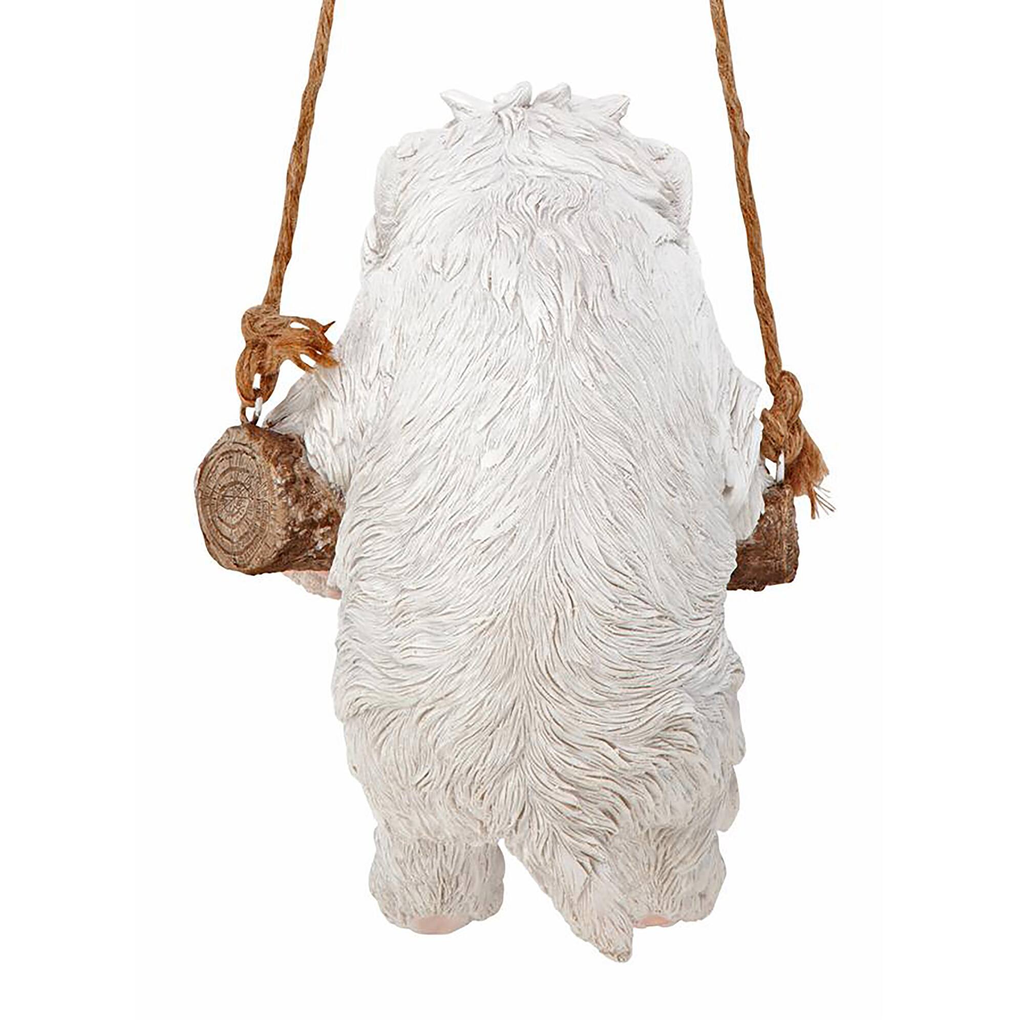 Design Toscano 8&#x22; White Maltese Puppy on a Perch Hanging Dog Sculpture