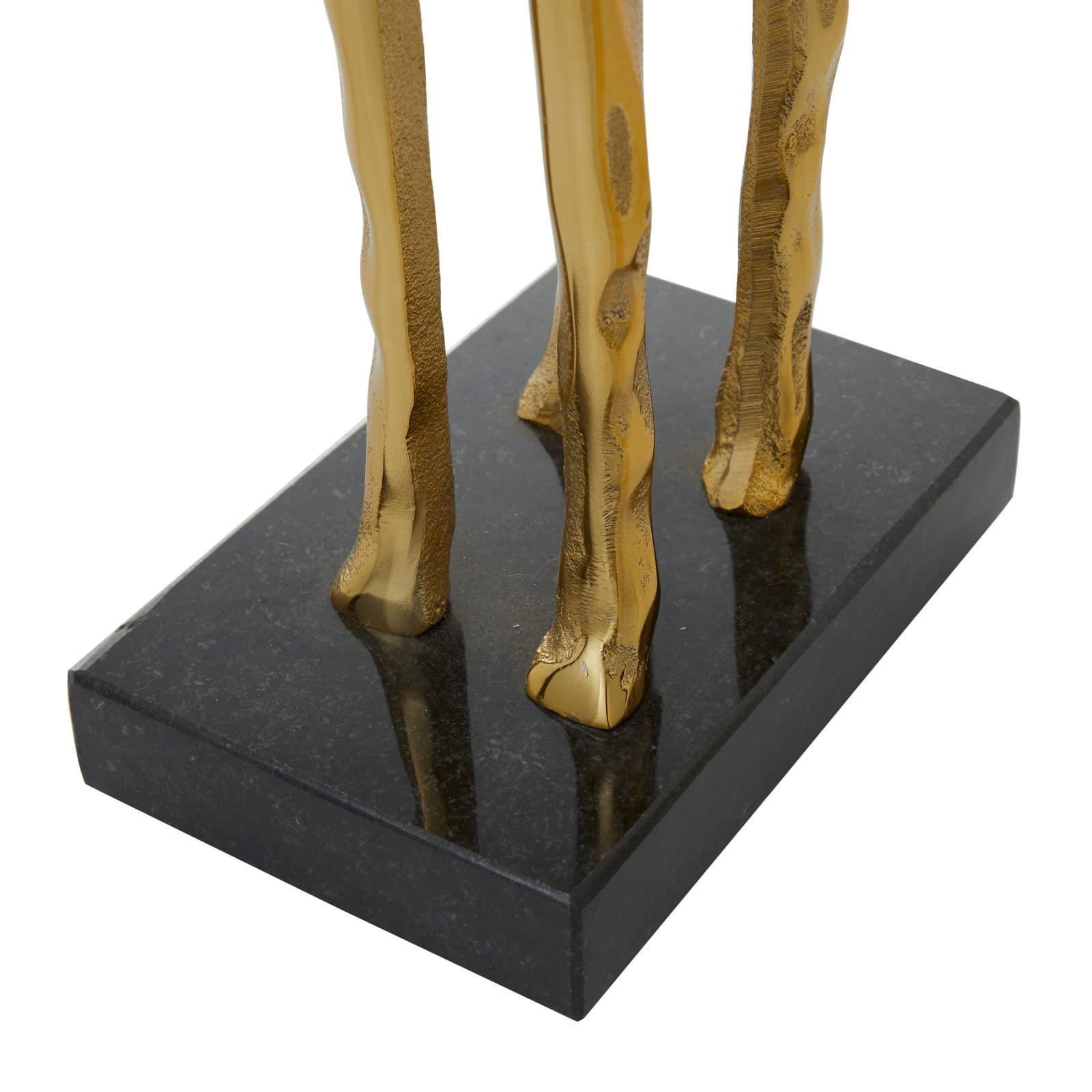 27&#x22; Gold Aluminum Giraffe Sculpture Set