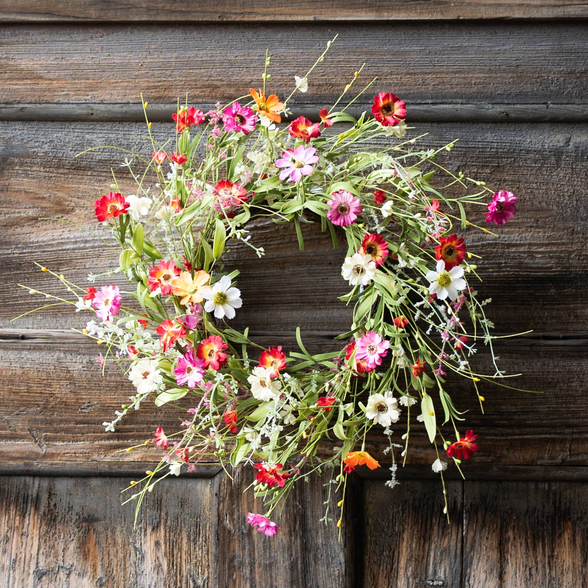 22&#x22; Multicolor Mixed Wildflower Wreath