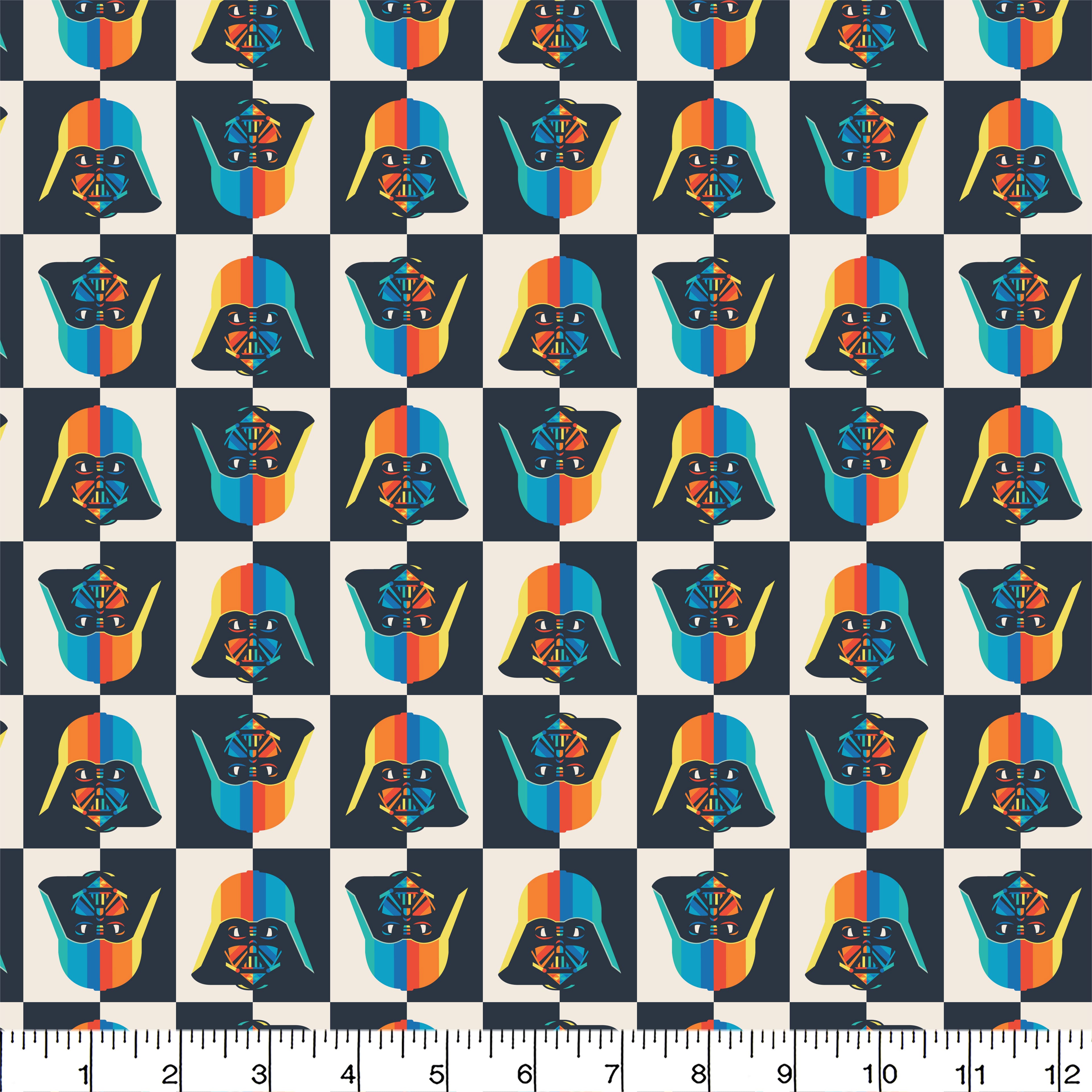 Star Wars&#x2122; Rainbow Darth Vader&#x2122; Squares Cotton Fabric