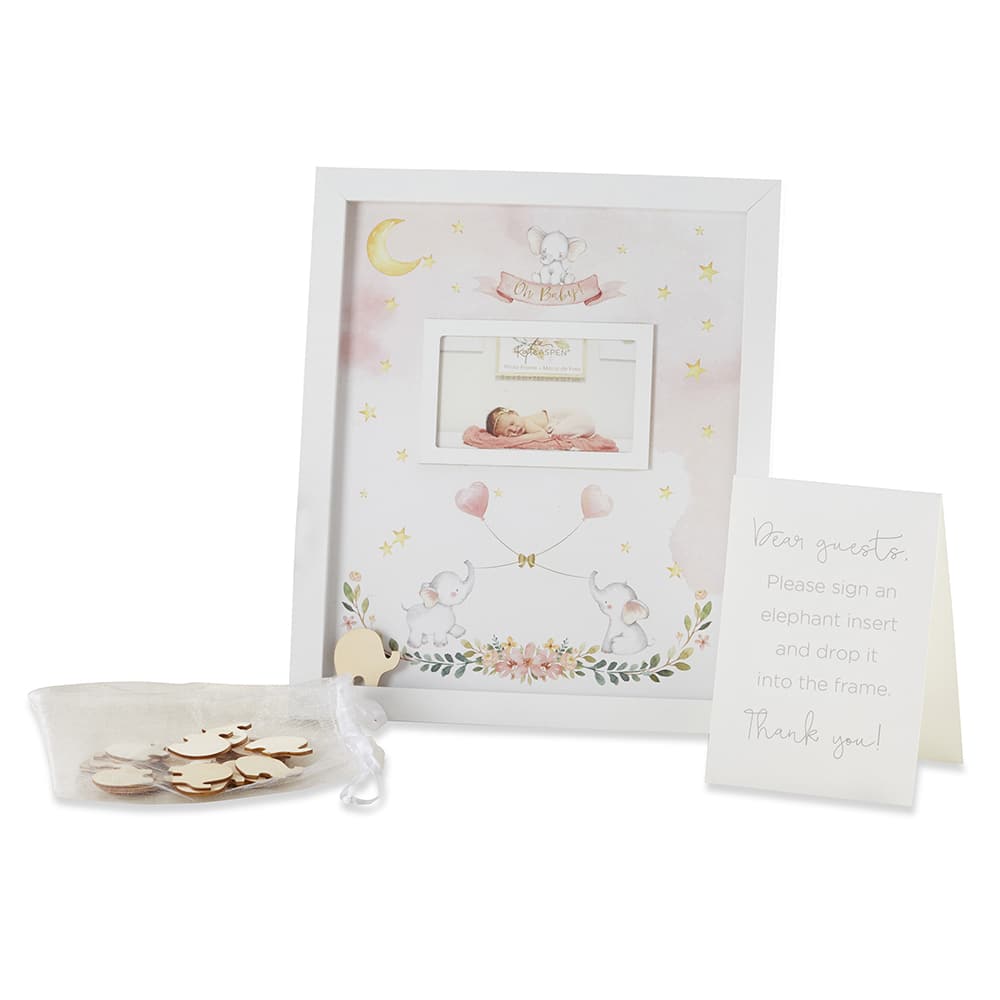 Kate Aspen® Pink Elephant Baby Shower Guest Book Alternative