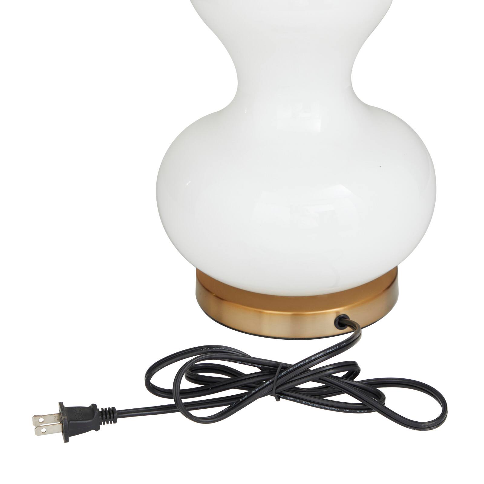 White Glass Table Lamp 15&#x22; x 15&#x22; x 29&#x22;