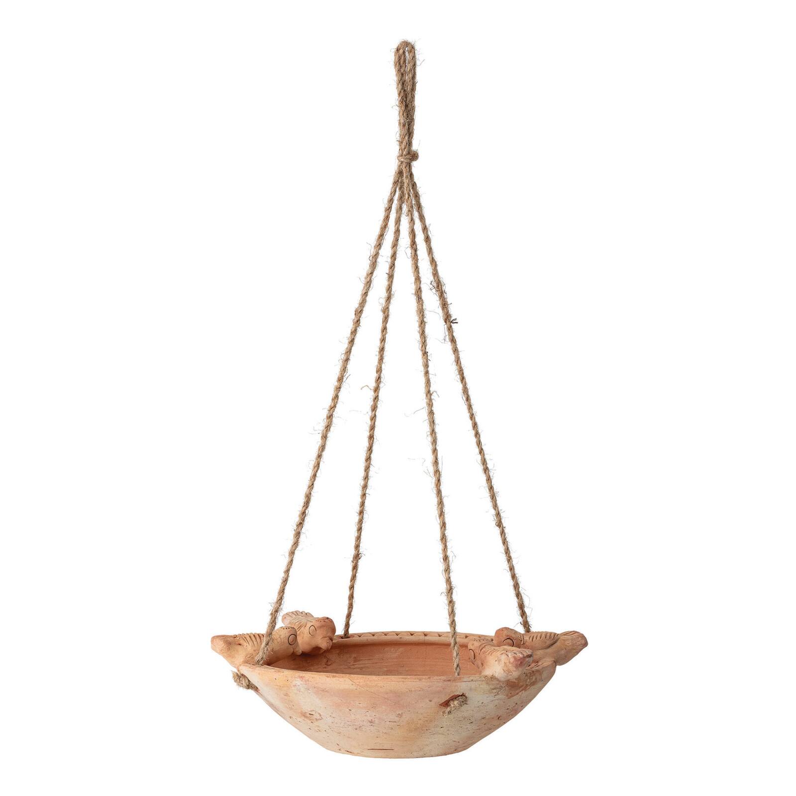 19" Terra Cotta Hanging Birdfeeder with Birds & Jute Hanger By Creative Co-Op | Michaels®