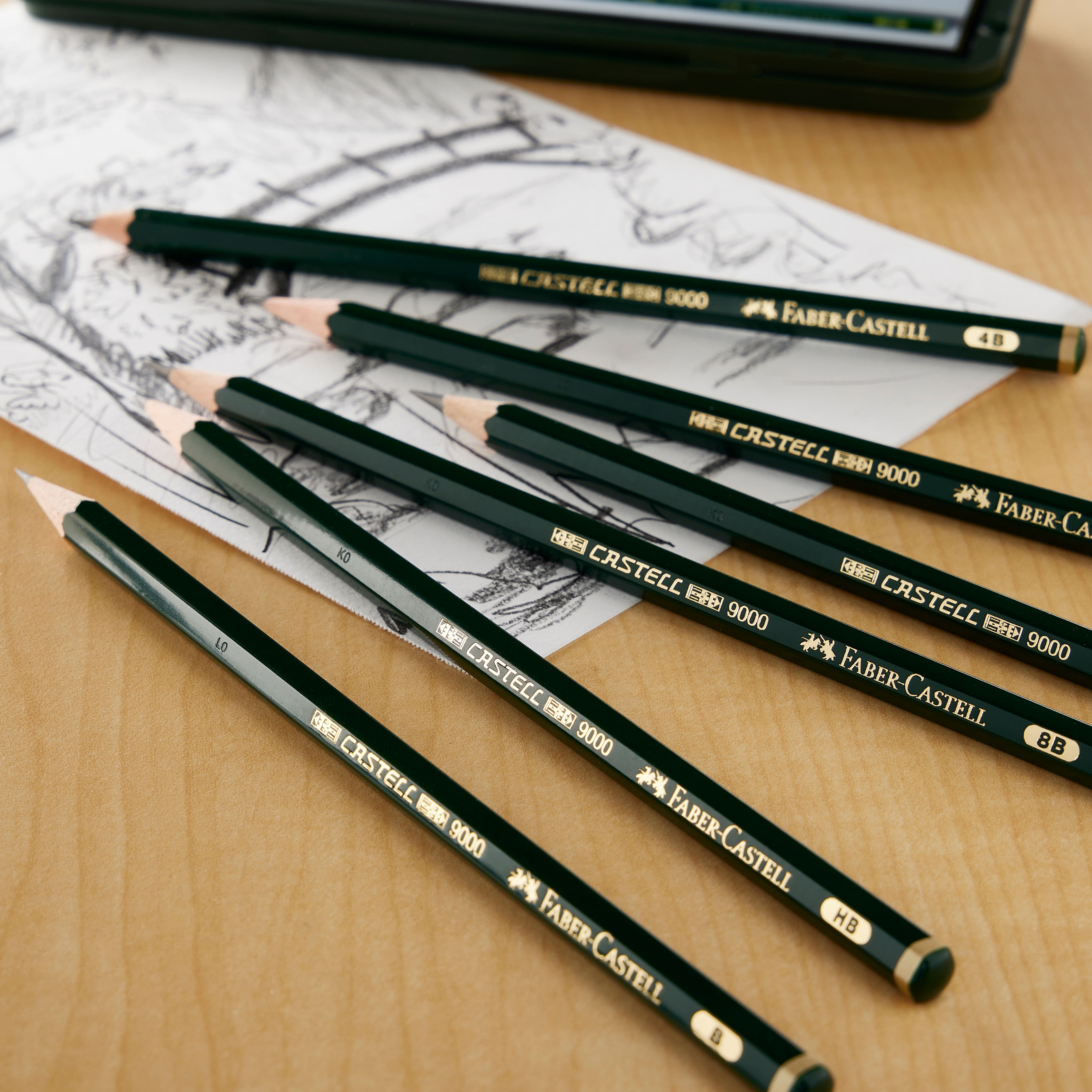 Castell 9000 Graphite Pencils, Tin of 6 - #119063