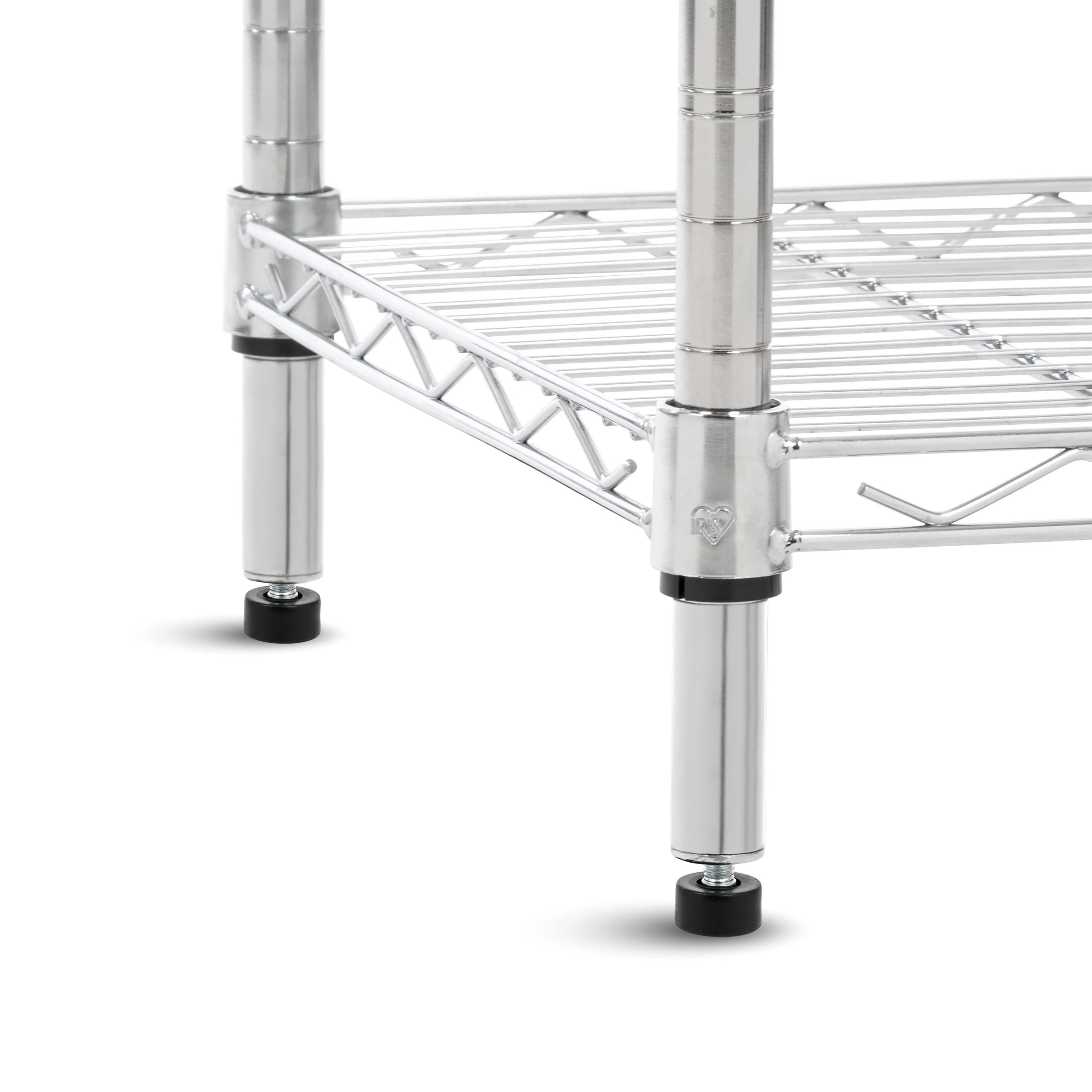 Iris&#xAE; 73.5&#x22; Silver 4-Tier Rolling Wire Rack Shelf