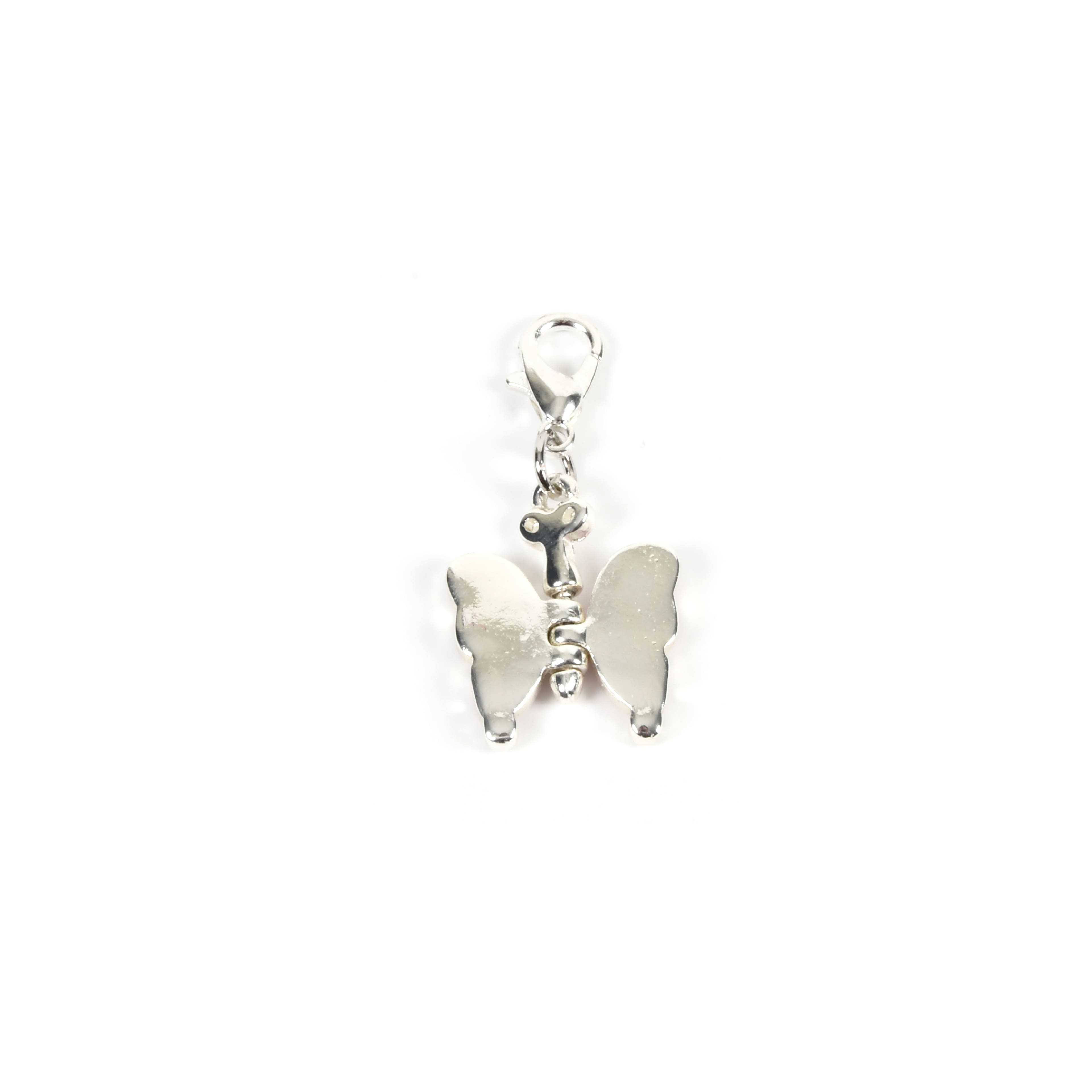 Pink &#x26; Silver Butterfly Charm by Bead Landing&#x2122;