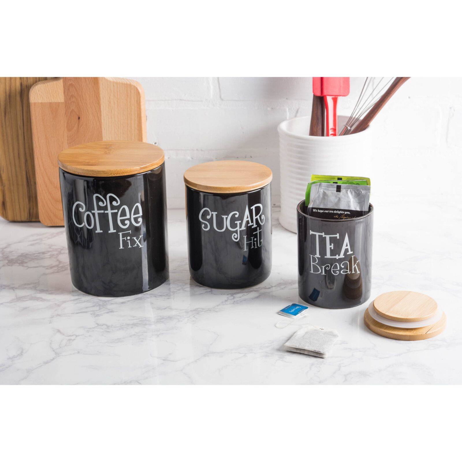 DII® Coffee, Sugar & Tea Ceramic Canister Set
