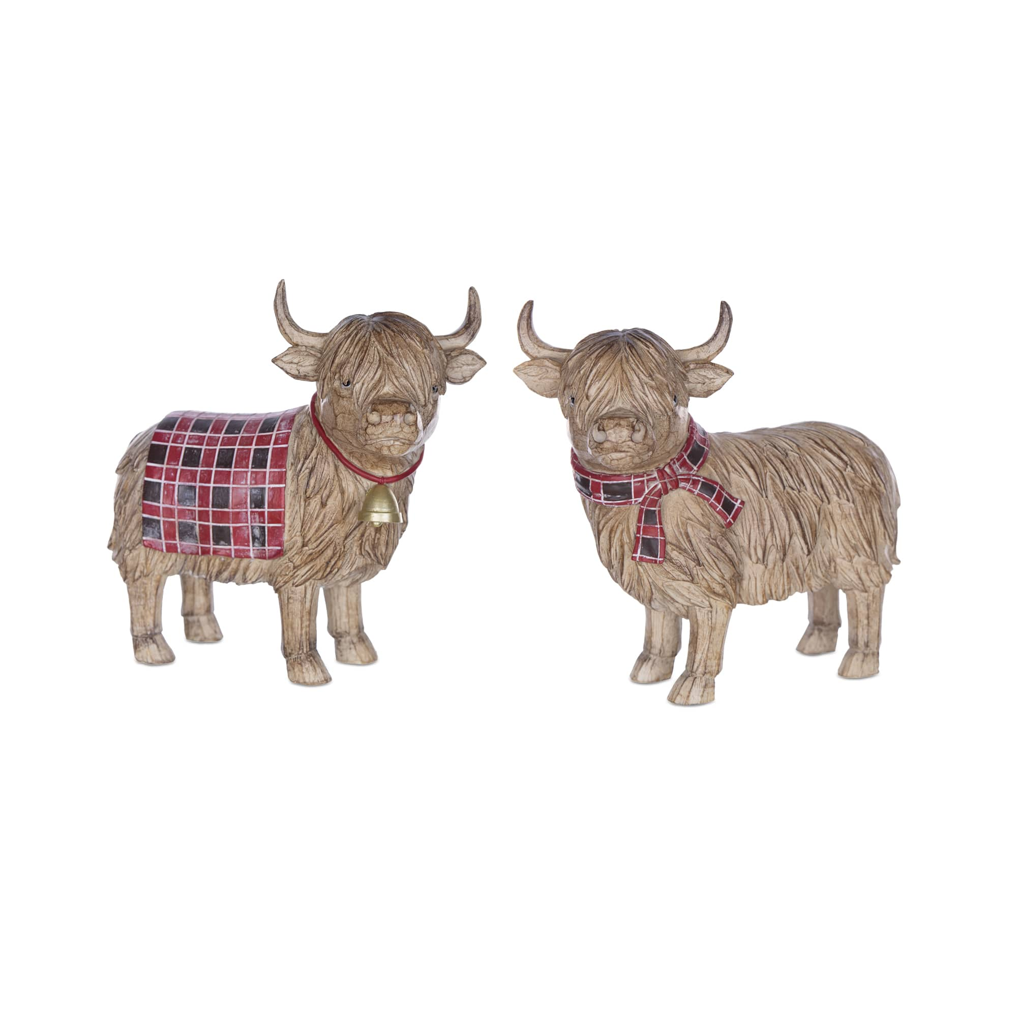 7.75&#x22; Winter Highland Cow Figurines Set