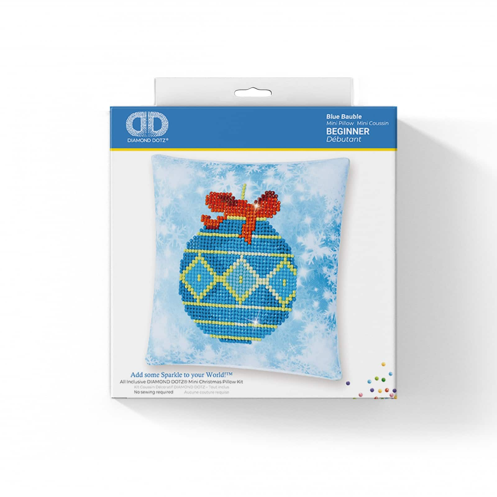 Diamond Dotz&#xAE; Beginner Blue Bauble Decorative Mini Pillow Kit