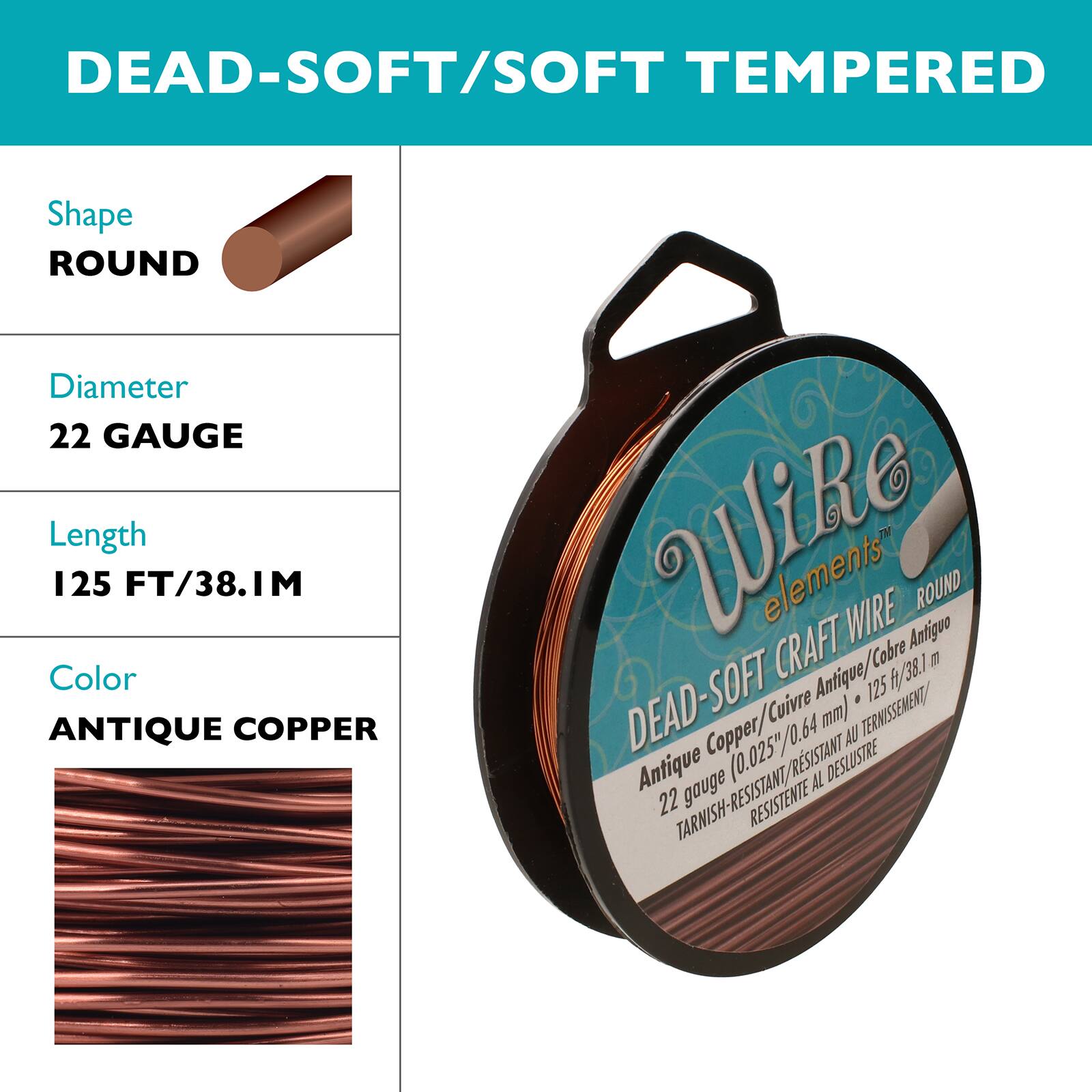 The Beadsmith Wire Elements 26 Gauge Tarnish Resistant Soft Temper Wire, 30yd. in Bare Copper | Michaels