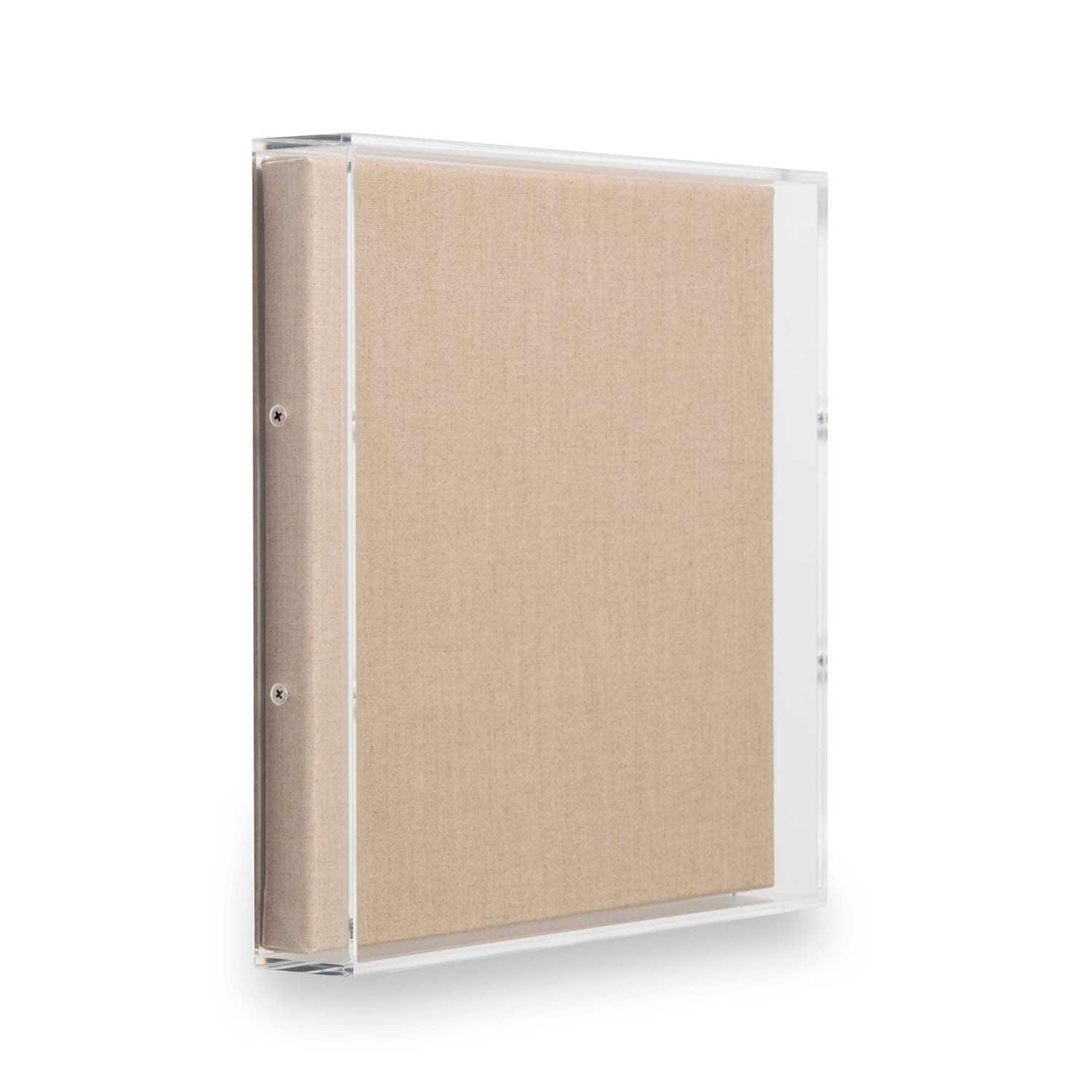 Wexel Art 2&#x22; Depth Clear UV Grade Acrylic Shadowbox with Beige Linen Stretched Canvas