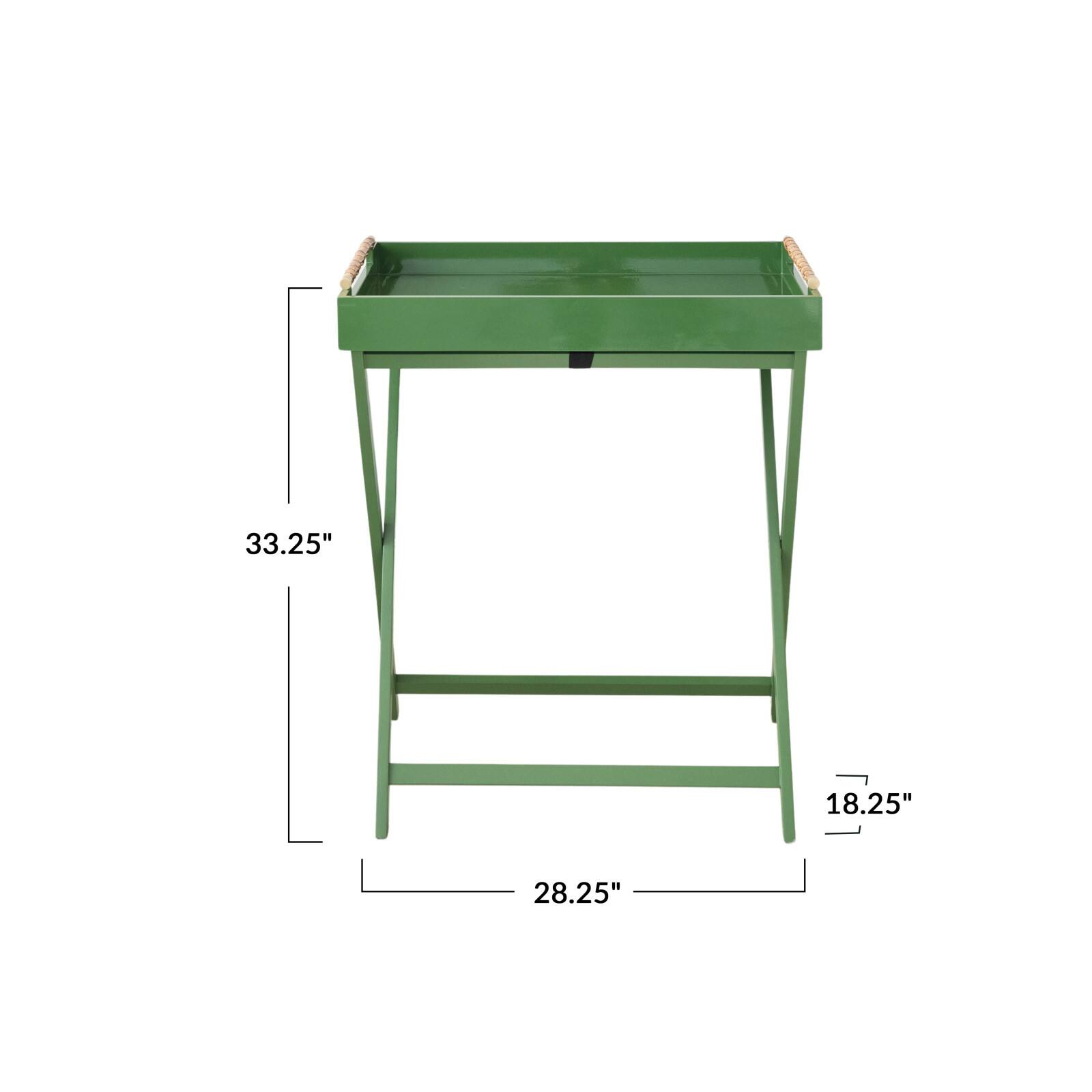 Hello Honey® Verdant Green Bamboo-Handled Folding Tray Table
