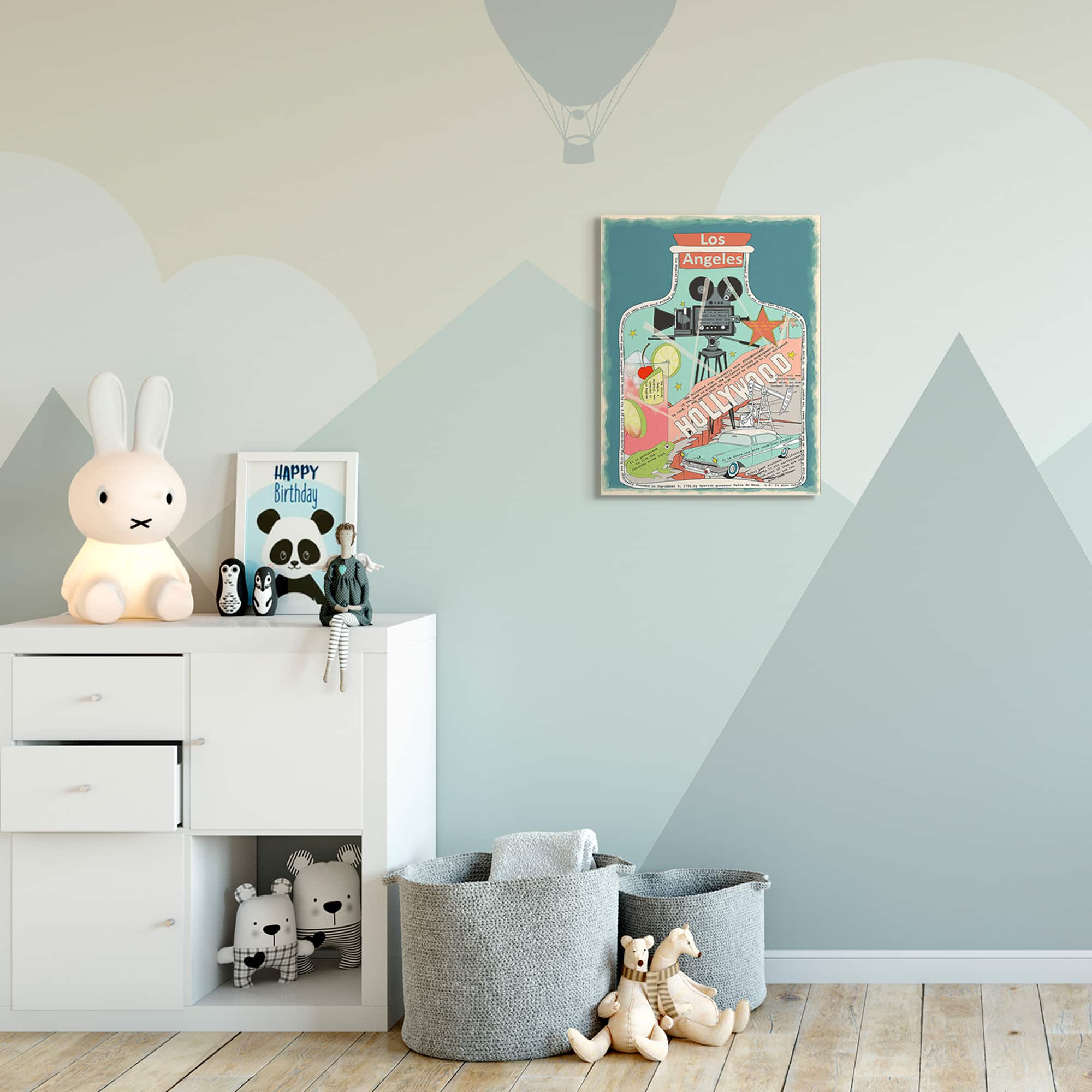 Stupell Industries Vintage Jar Los Angeles Fun Facts Canvas Wall Art