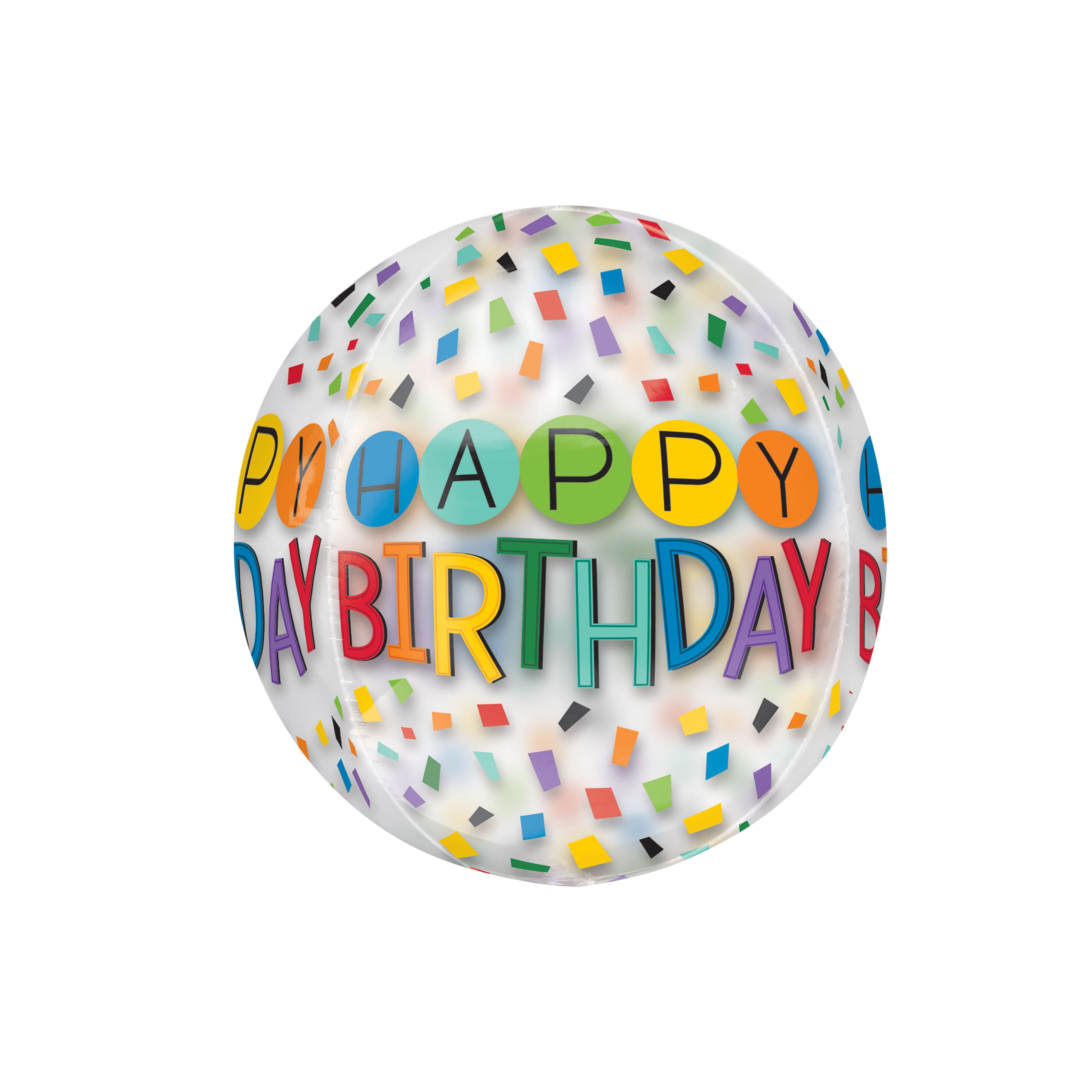 Orbz&#xAE; XL&#x2122; 16&#x22; Happy Birthday Rainbow Foil Balloon