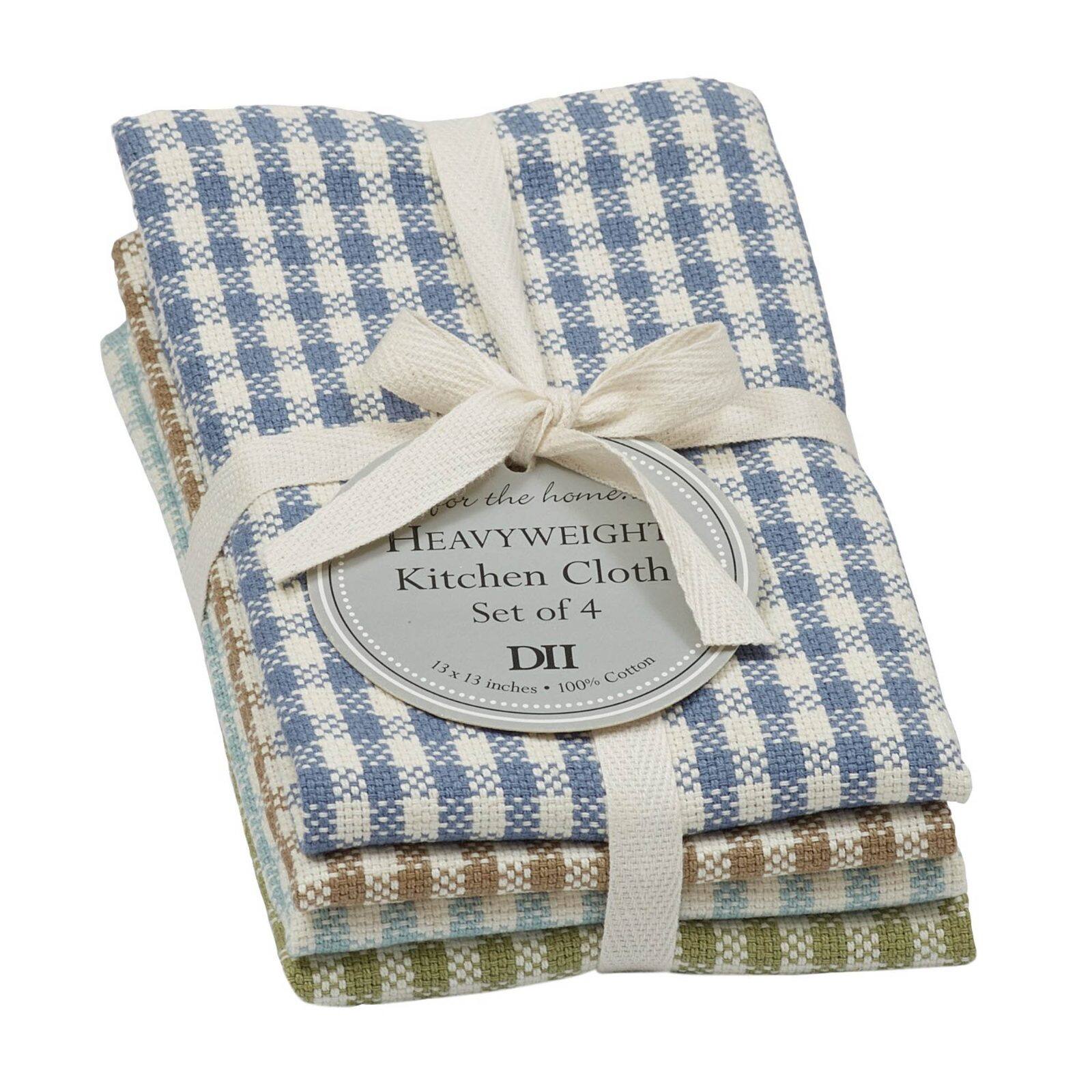 DII® Lakehouse Check Heavyweight Dishcloths, 4ct.