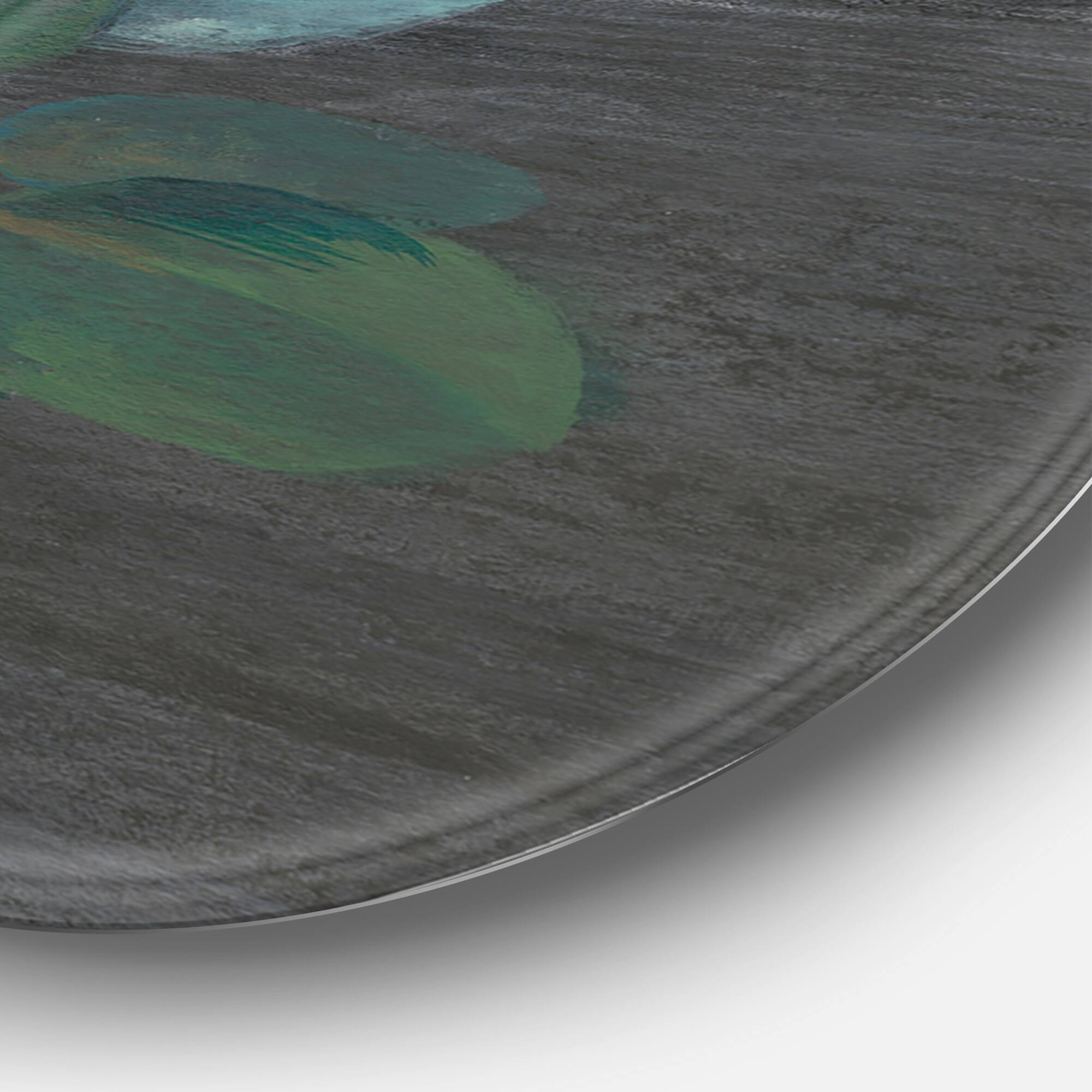 Designart - Fresh leaves I - Farmhouse Metal Circle Wall Art