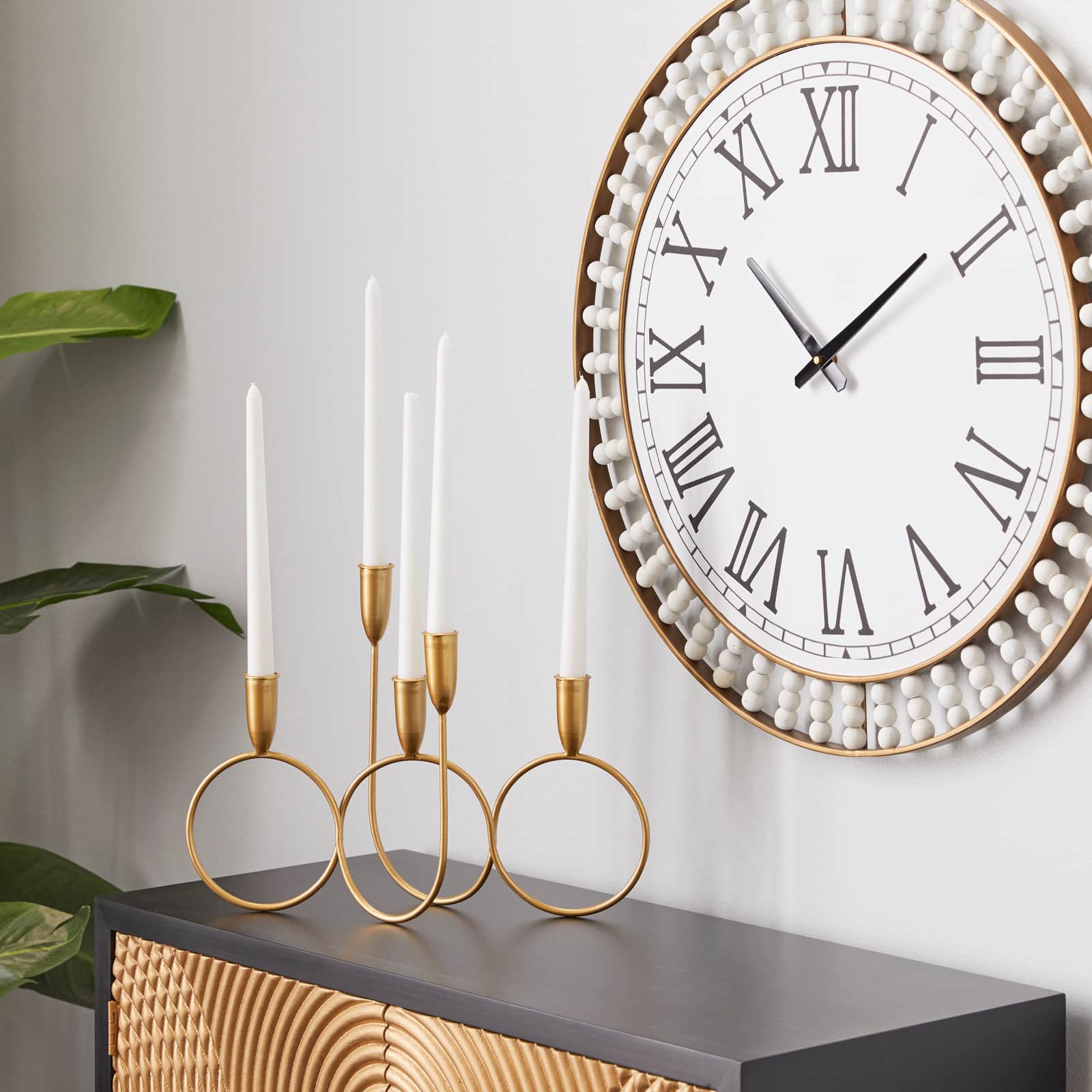 CosmoLiving by Cosmopolitan Gold Metal Contemporary Candelabra