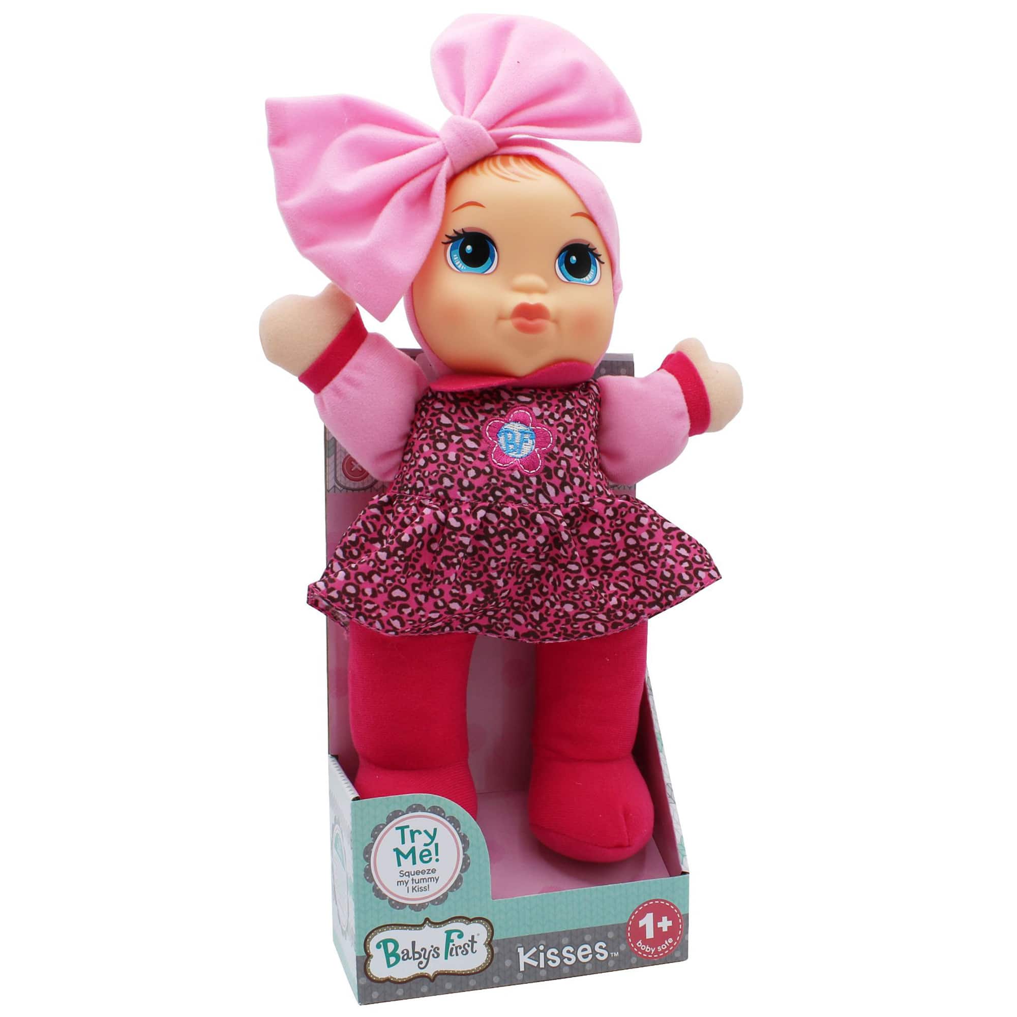 Goldberger Baby&#x27;s First&#xAE; Kisses&#x2122; 14&#x22; Baby Doll Toy with Coral Top