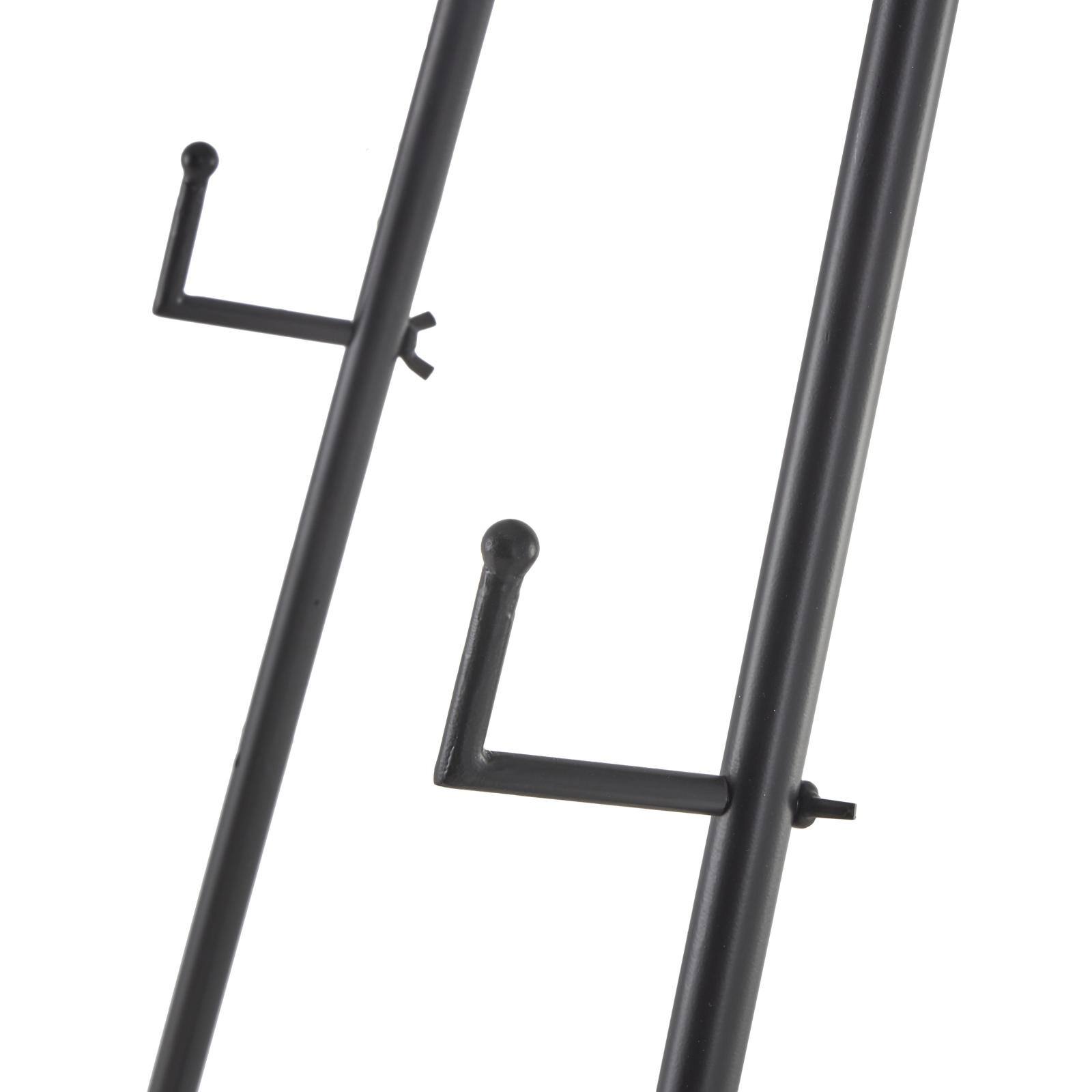 53.5" Black Metal Slim Foldable 2-Tier Easel with Wrapped Rattan Accents