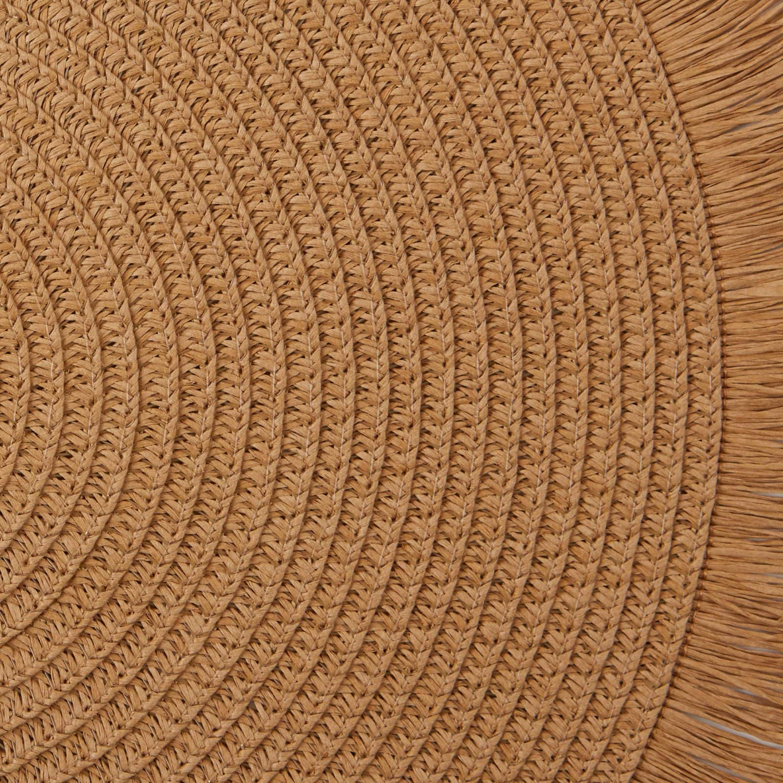 DII® 15" Round Natural Fringe Woven Placemat Set, 6ct.