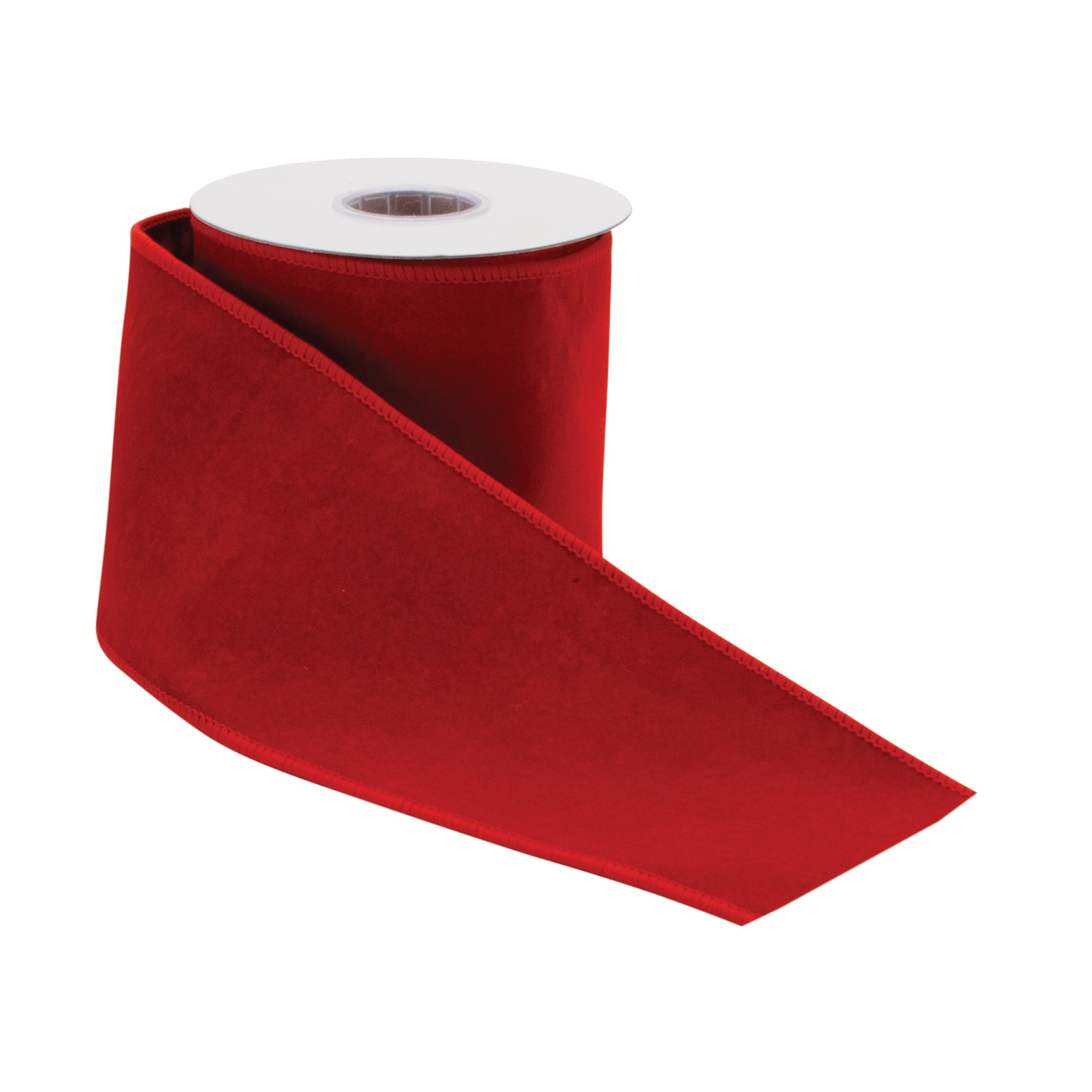 4" x 5yd. Double-Sided Red & Plaid Wired Wool & Nylon Ribbon, 2ct.