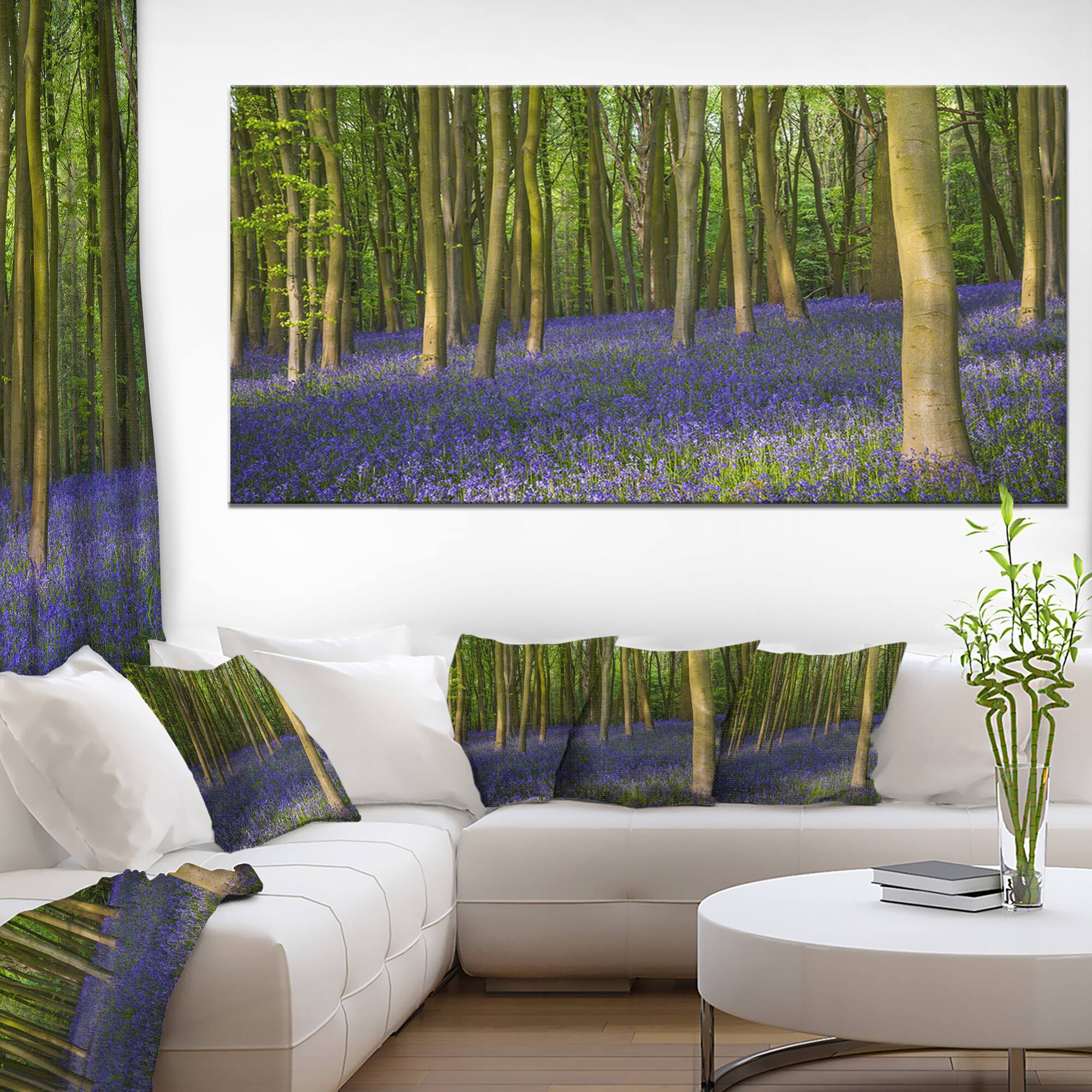 Designart - Bluebell Woods in Oxfordshire - Landscape Canvas Art Print