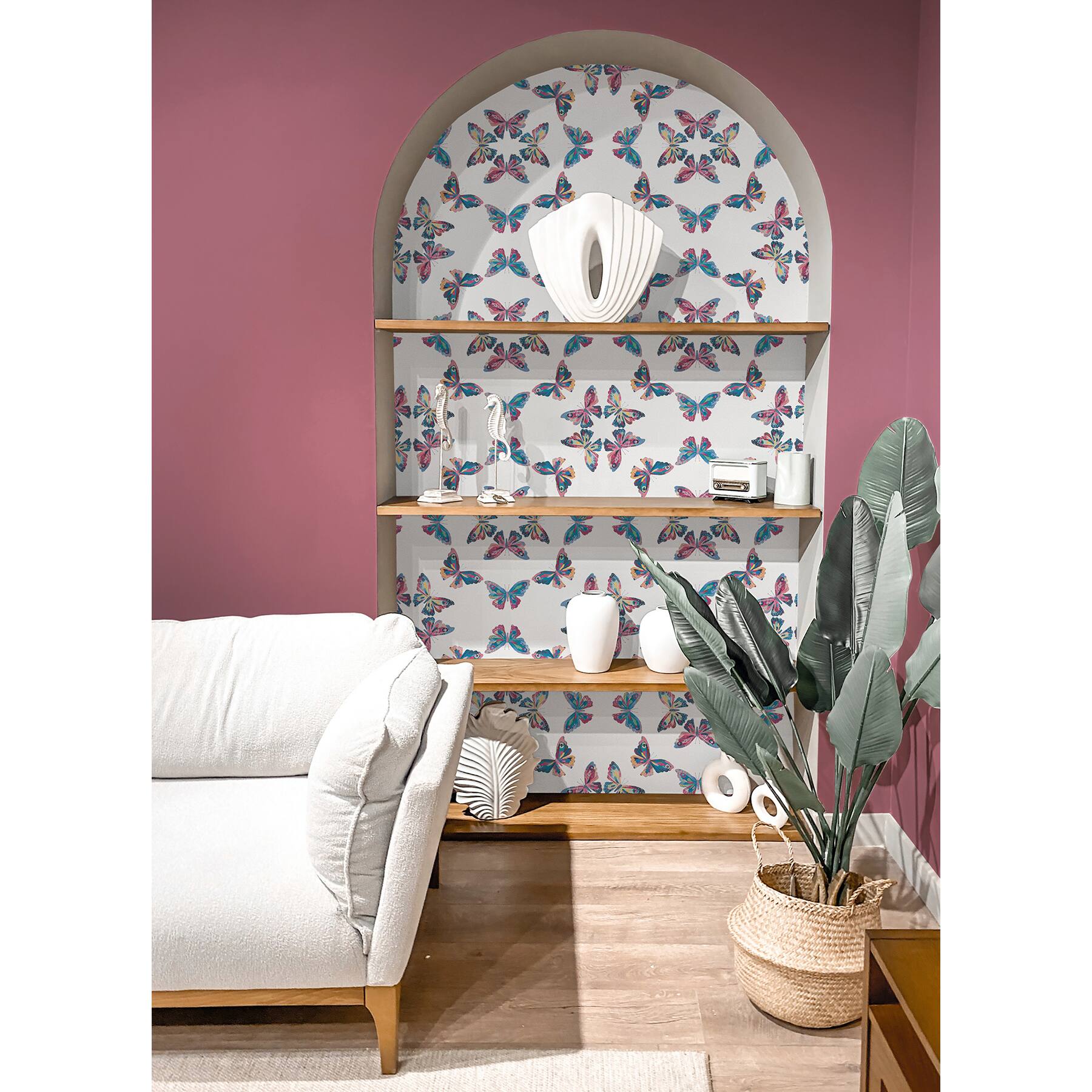 RoomMates Pink & Blue Papillon Peel & Stick Wallpaper