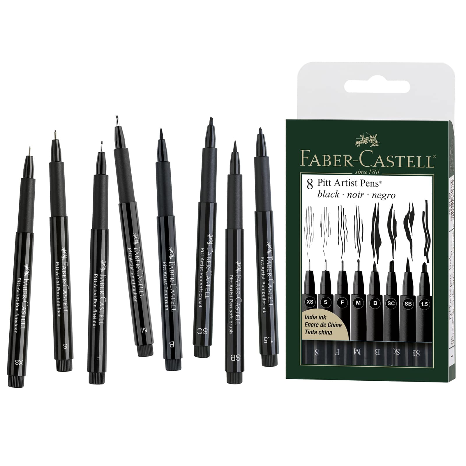 6 Pack: Faber-Castell® PITT® Black Artist Pen Set