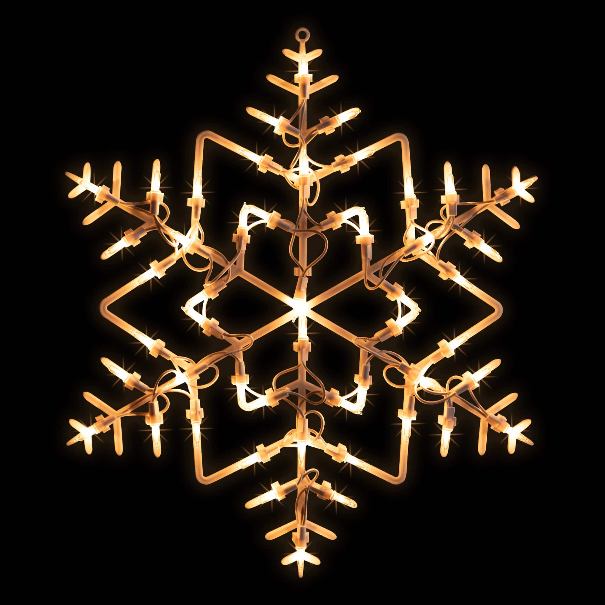 16" White Lighted Snowflake Christmas Window Silhouette Decoration