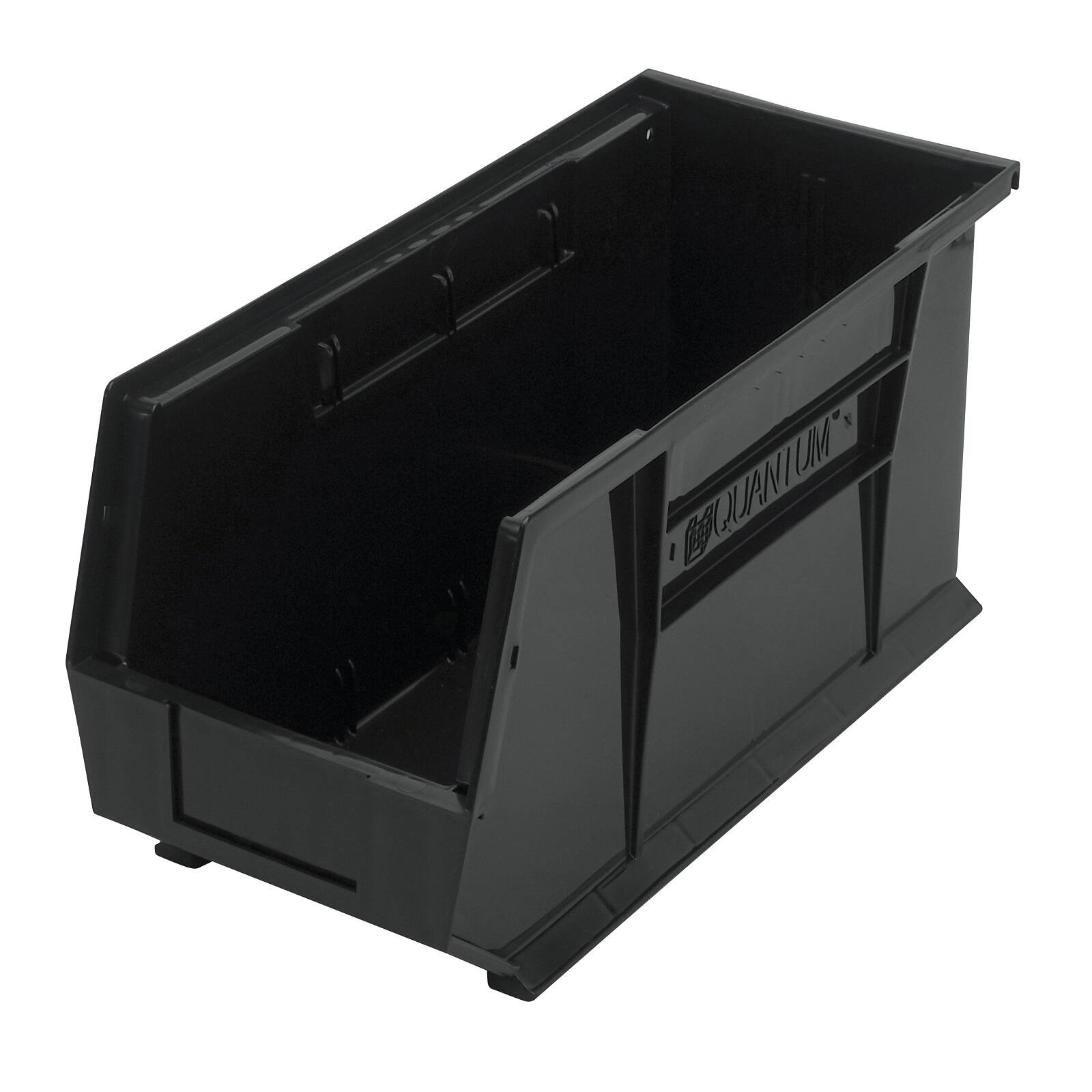 Quantum Storage Systems® Black 18" x 8.25" x 7" ULTRA Stack & Hang Bins, 6ct.