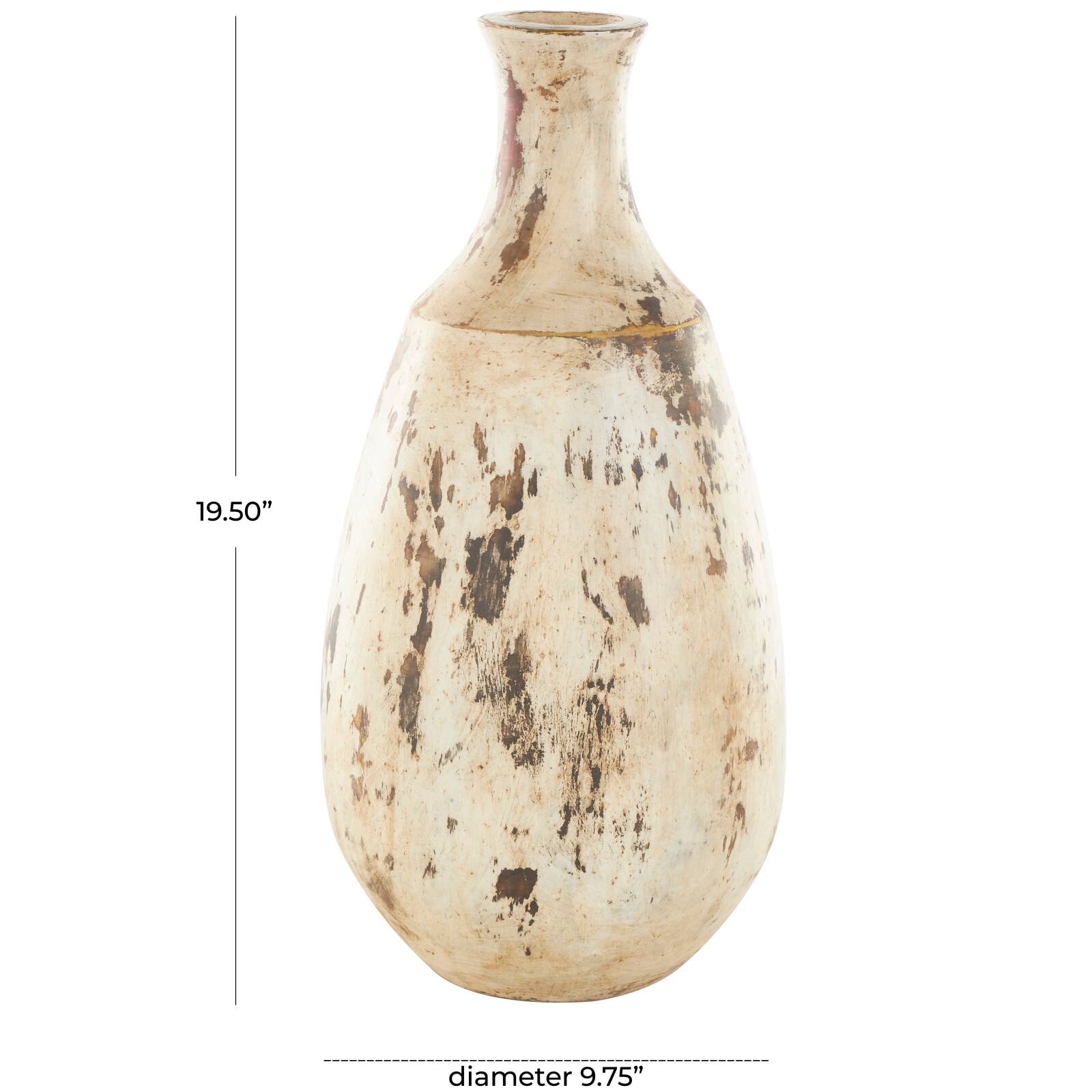 Brown Ceramic Antique Style Distressed Vase