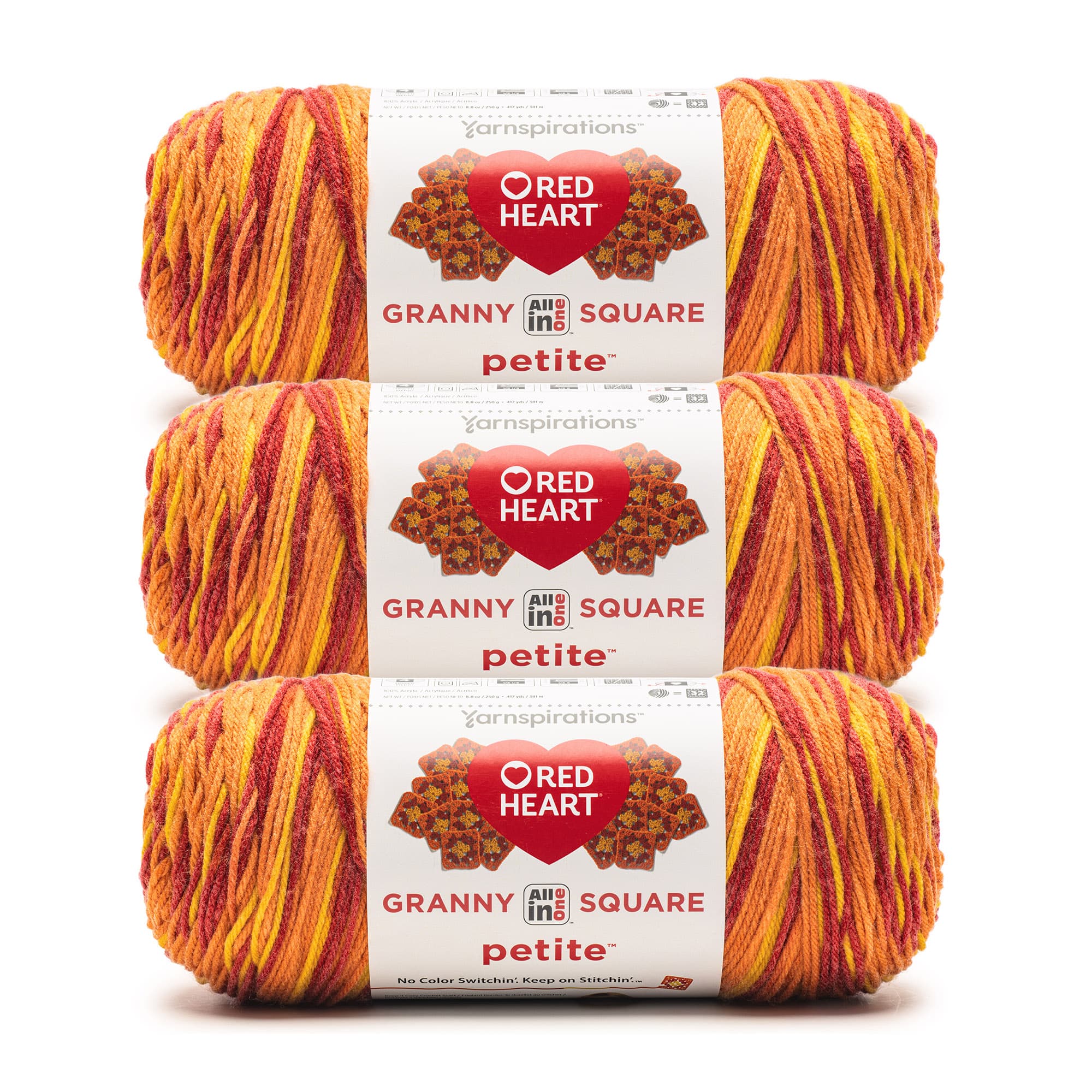 3 Pack Red Heart® All in One™ Granny Square Petite™ Yarn, Color
