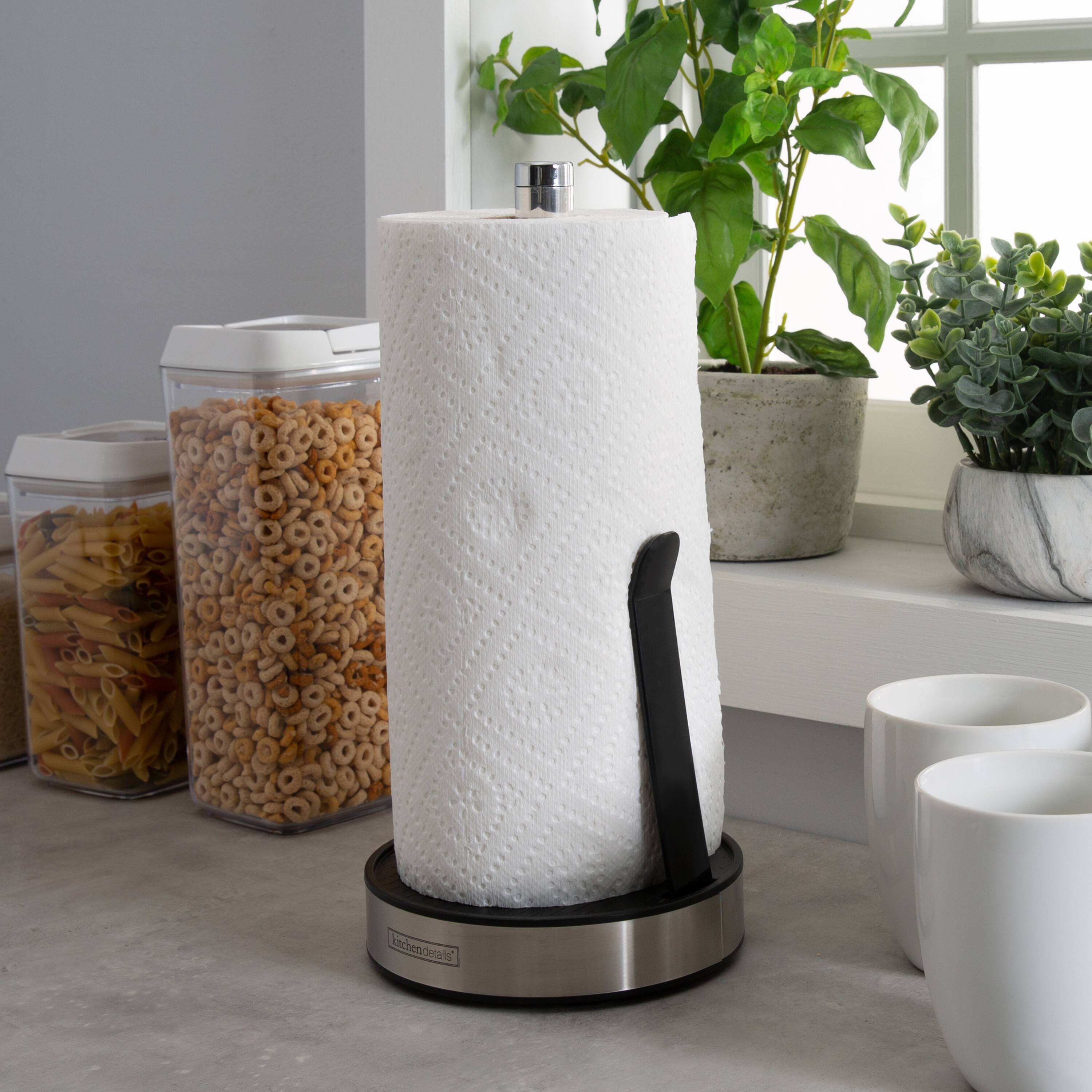 Kitchen Details Paper Towel Holder with Black Tension Arm