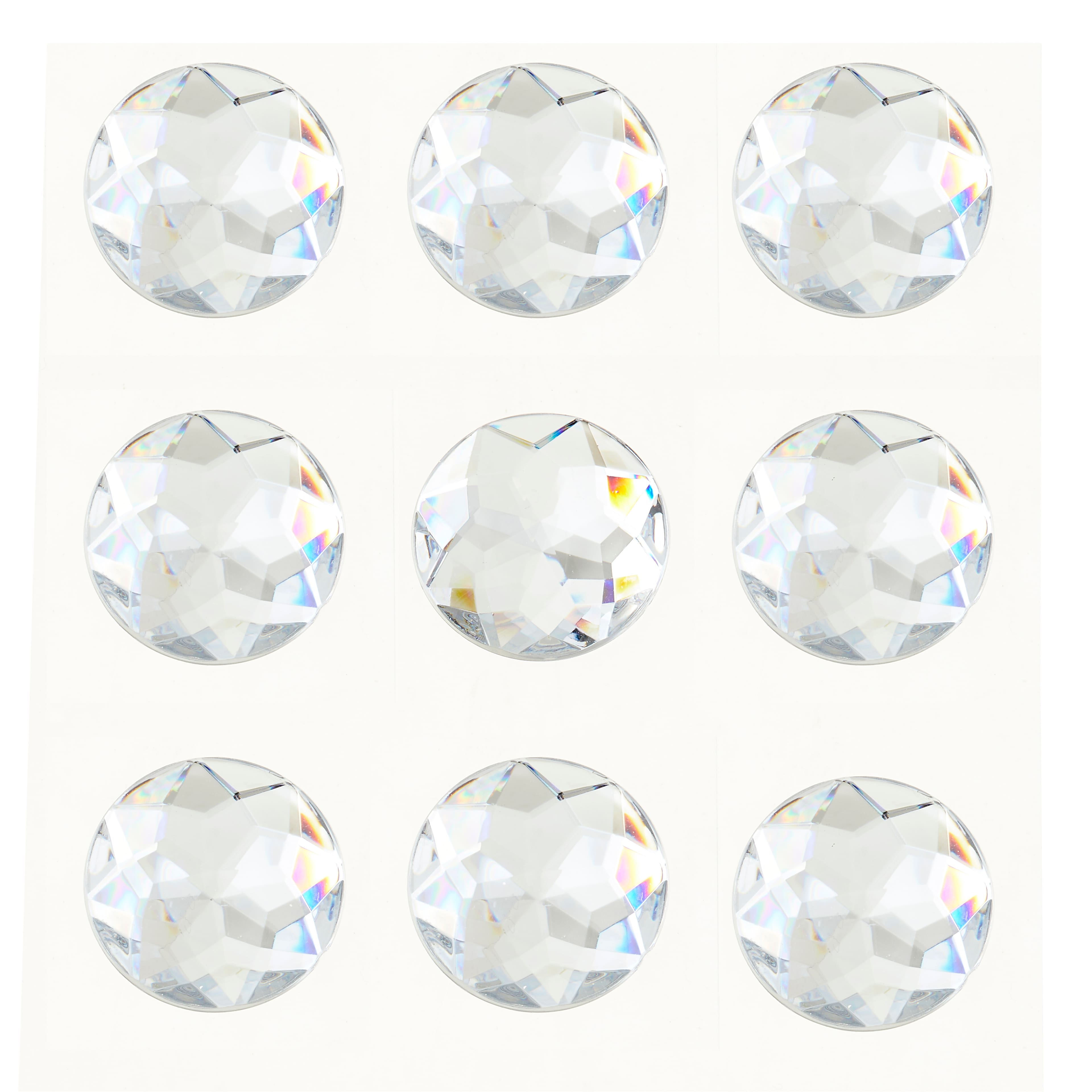 12 Packs: 9 ct. (108 total) Clear Round Rhinestone Stickers by Recollections&#x2122;