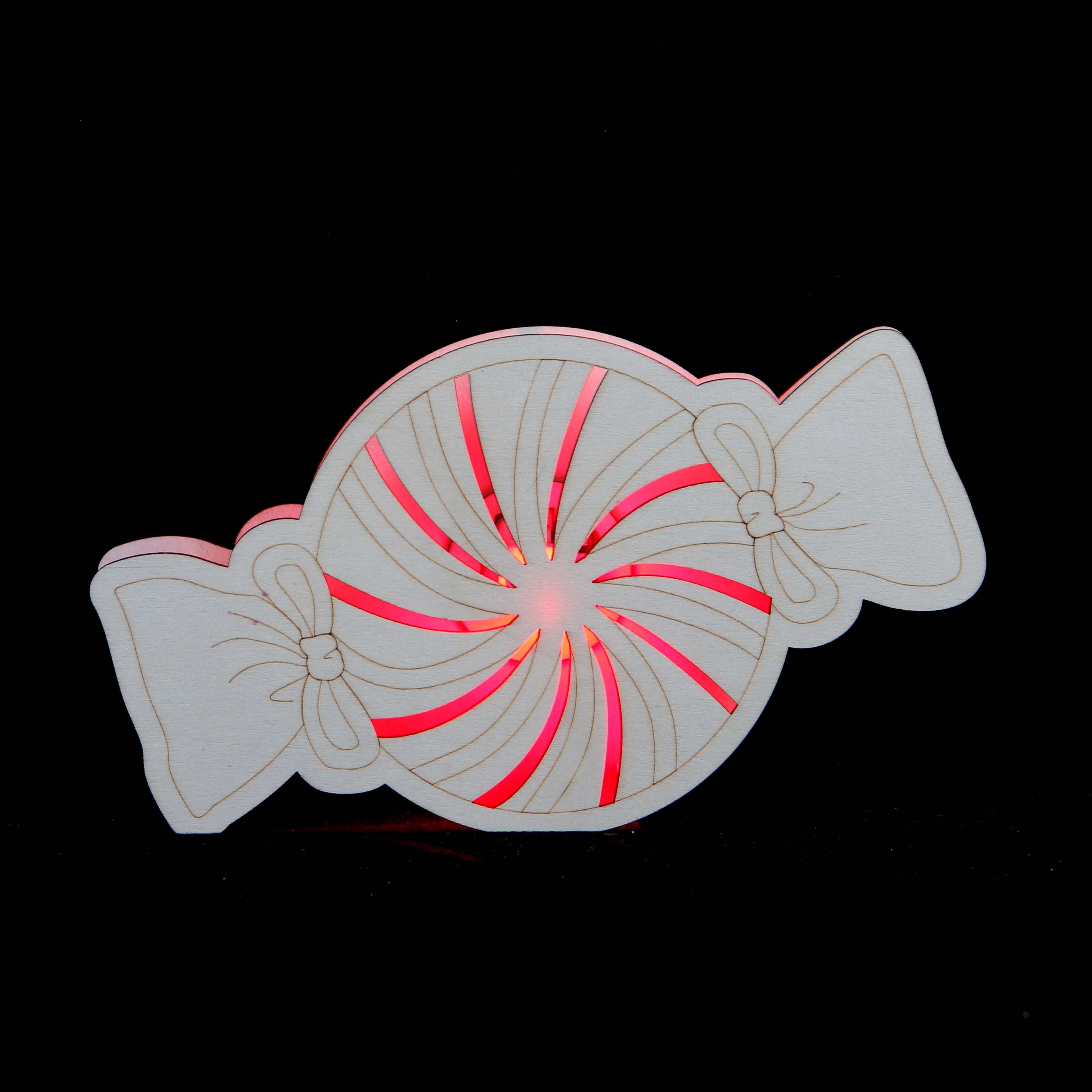 8.5&#x22; Unfinished Peppermint DIY LED Wood D&#xE9;cor by Make Market&#xAE;